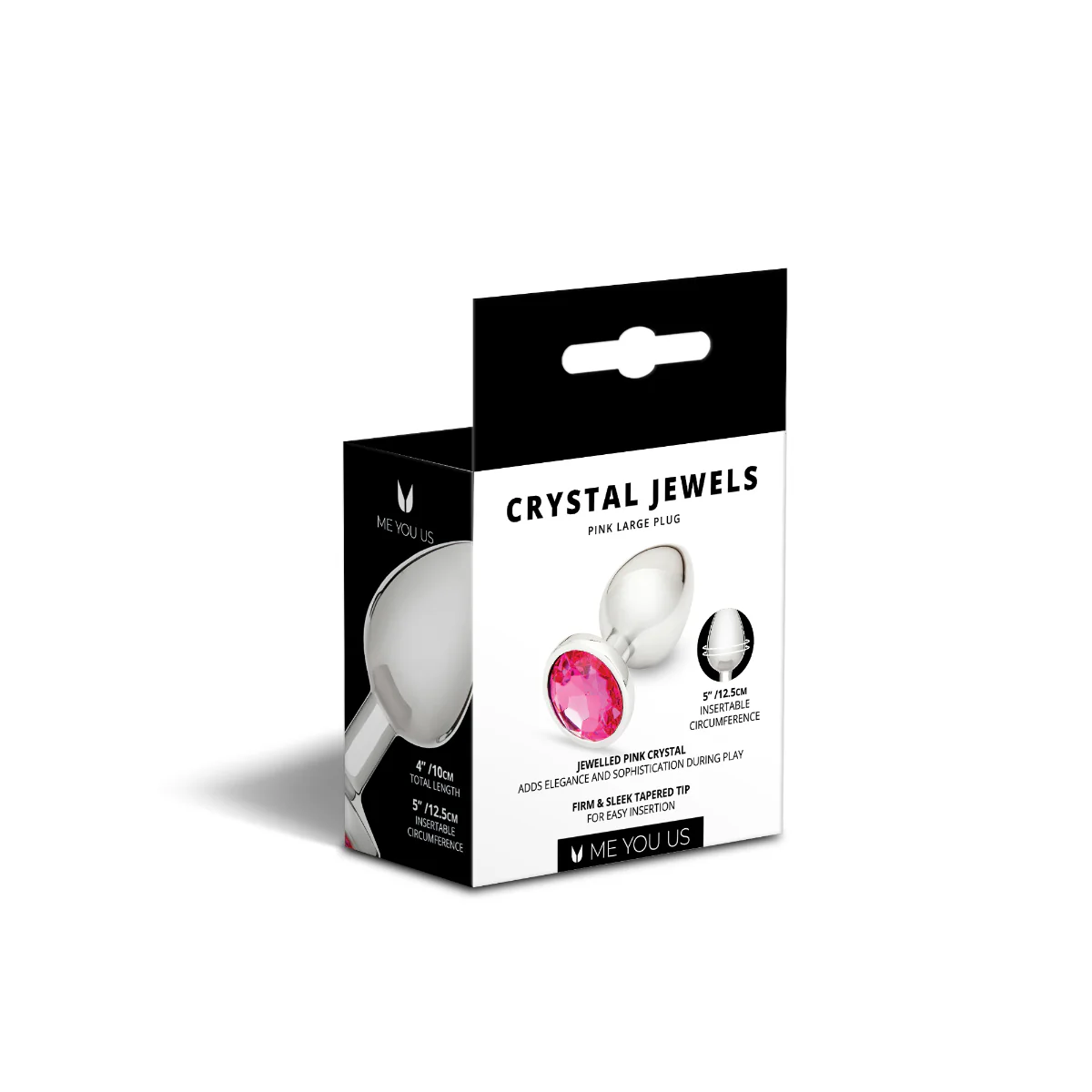 Me You Us Crystal Jewels Metal Butt Plug Pink Large - Image 4