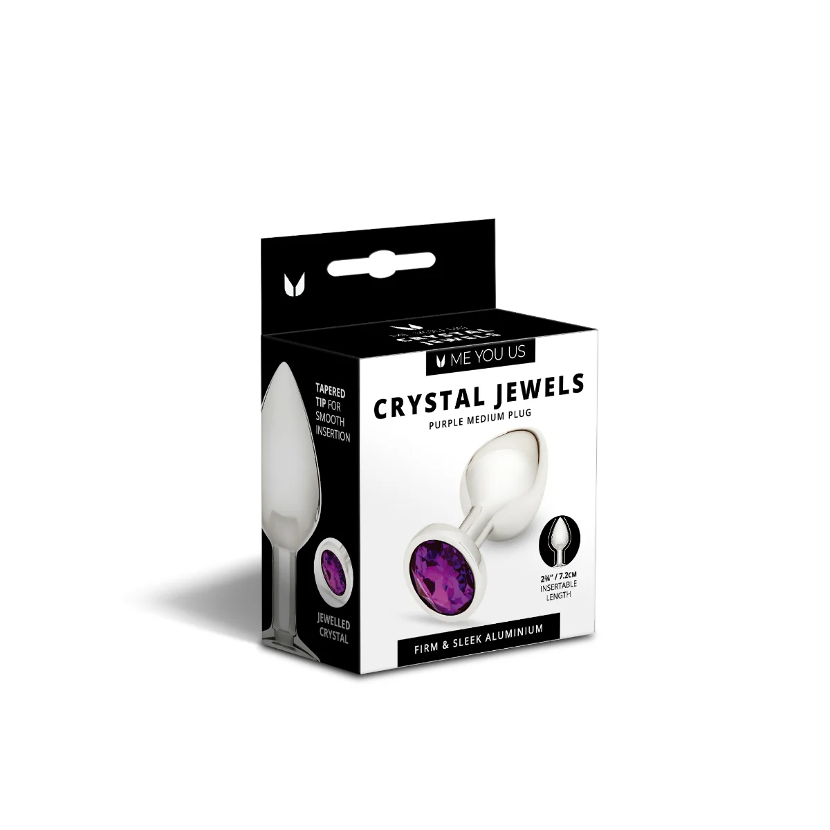 Me You Us Crystal Jewels Metal Butt Plug Purple Medium - Image 2