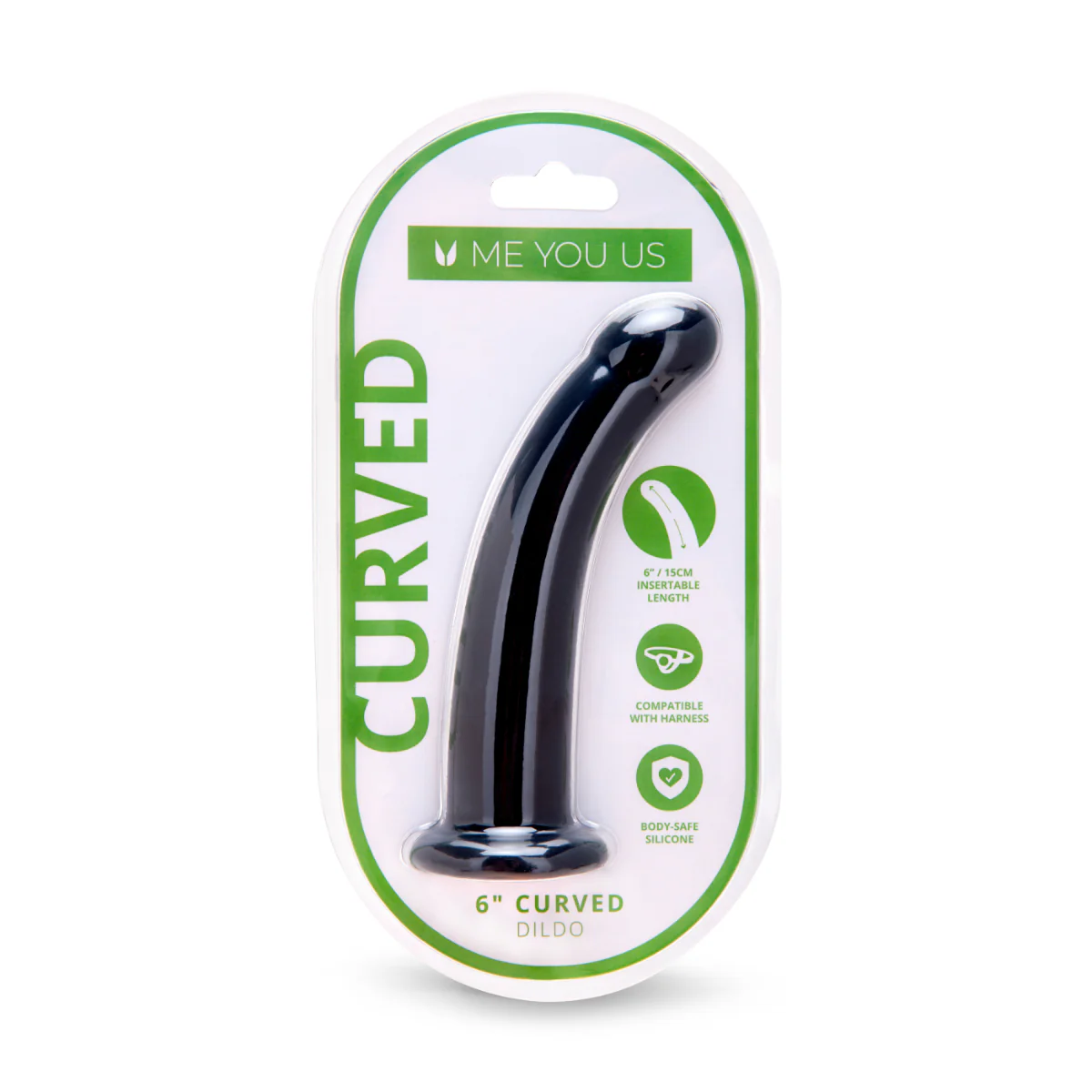Me You Us Curved Dildo Black 6 Inch - Image 2