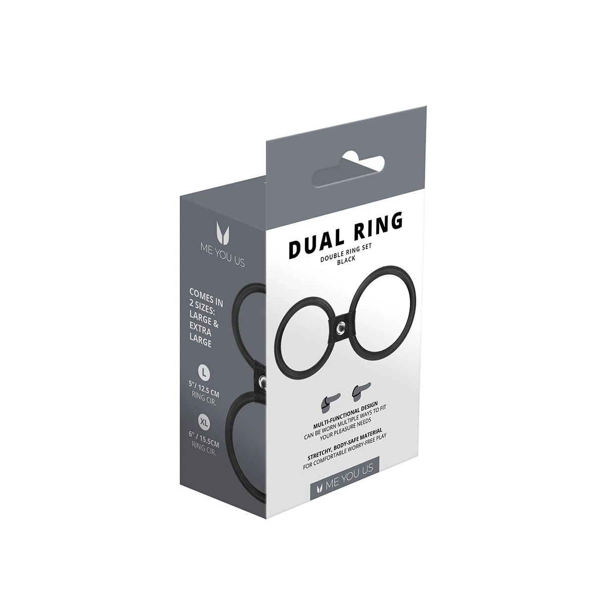 Me You Us Dual Ring Double Cock Ring Set Black - Image 3