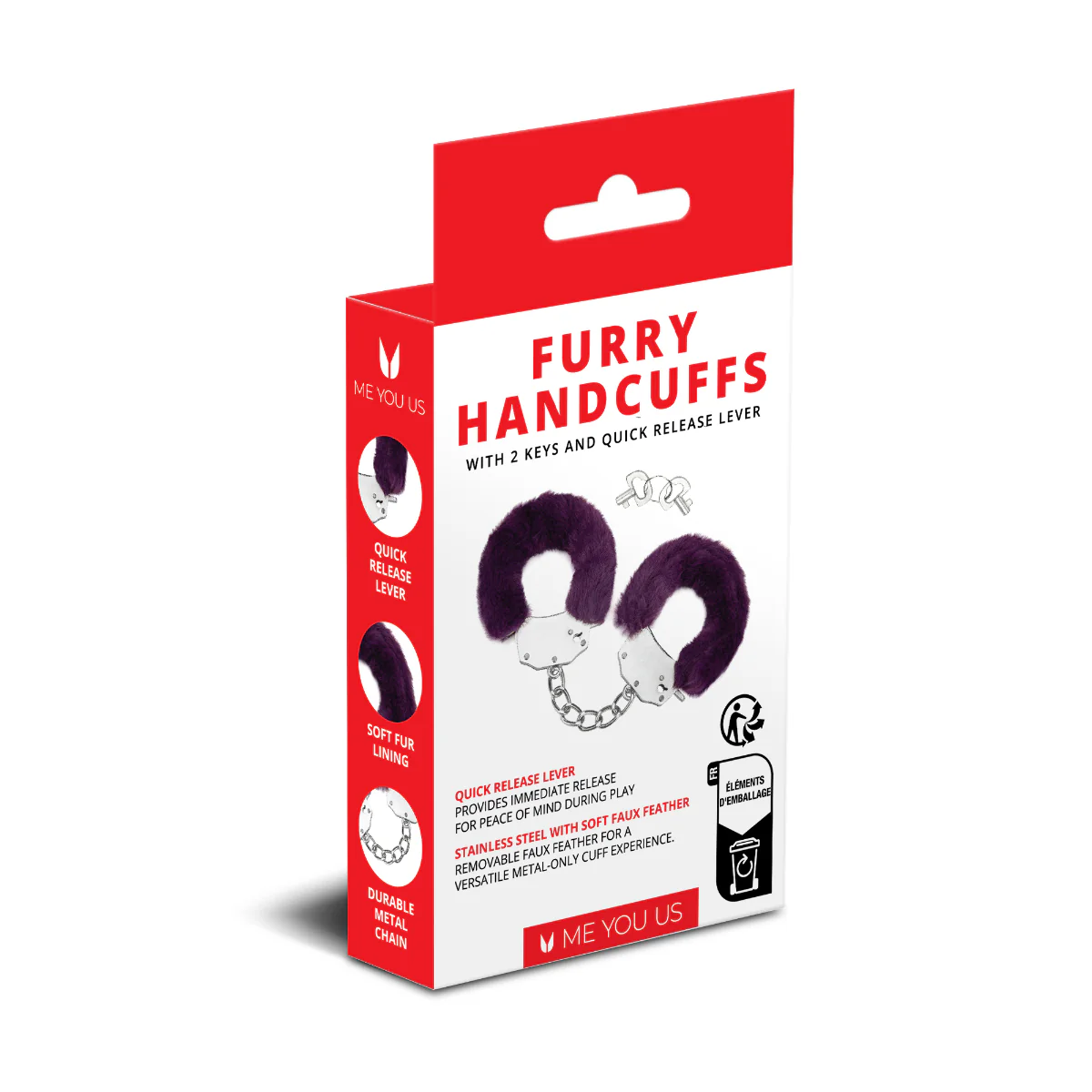 Me You Us Furry Handcuffs Purple - Image 3