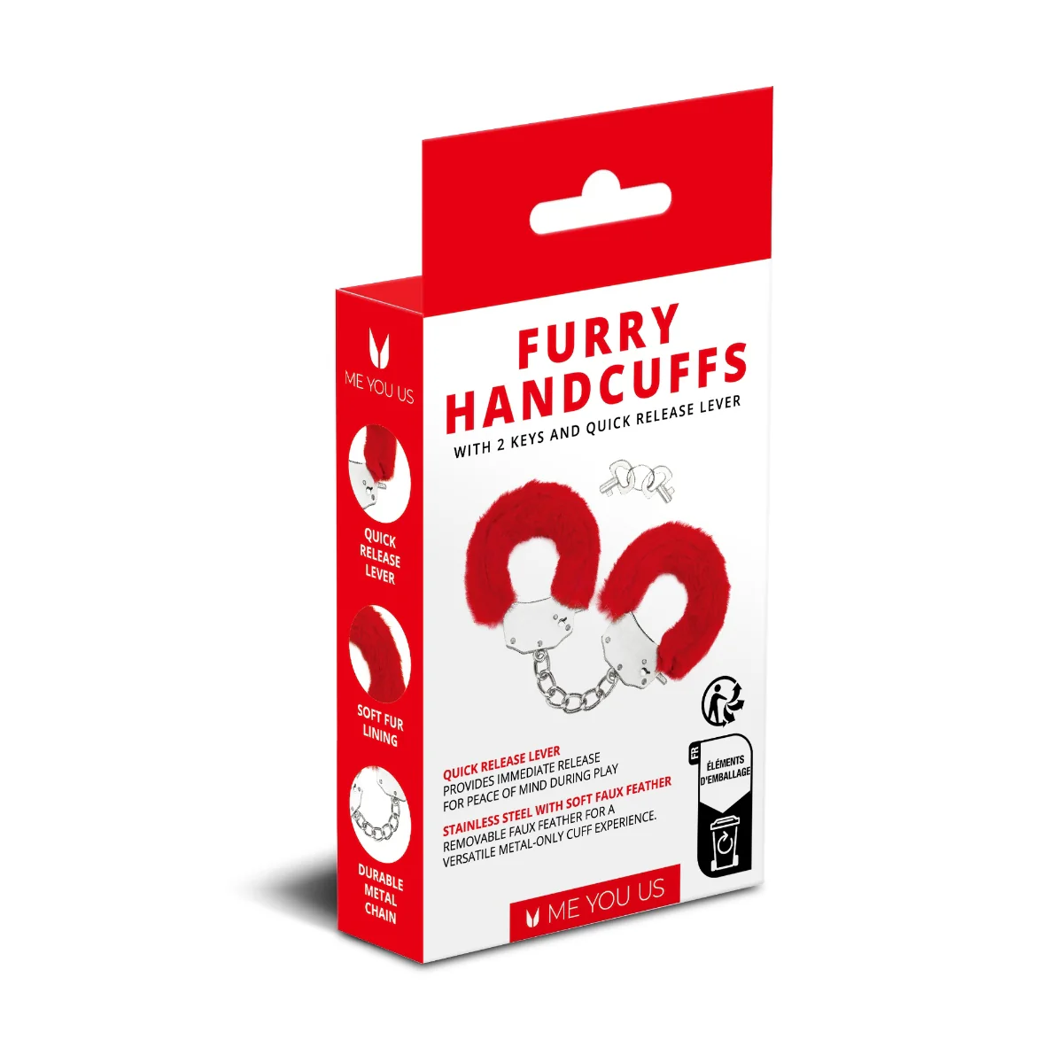 Me You Us Furry Handcuffs Red - Image 6