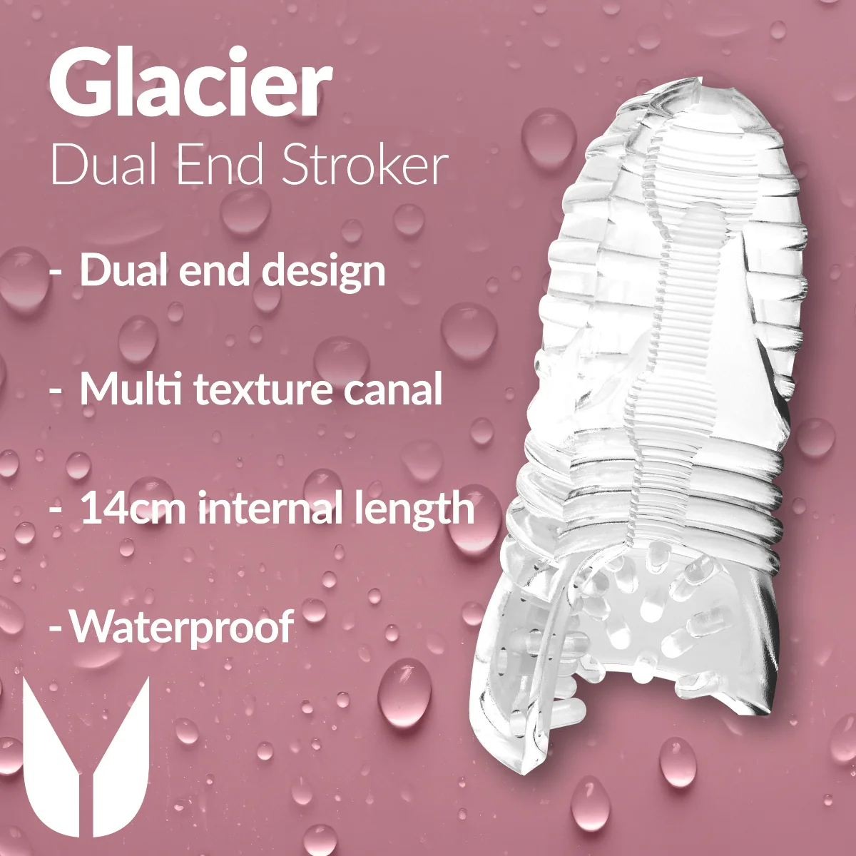 Me You Us Glacier Dual End Stroker Masturbator Clear - Image 4