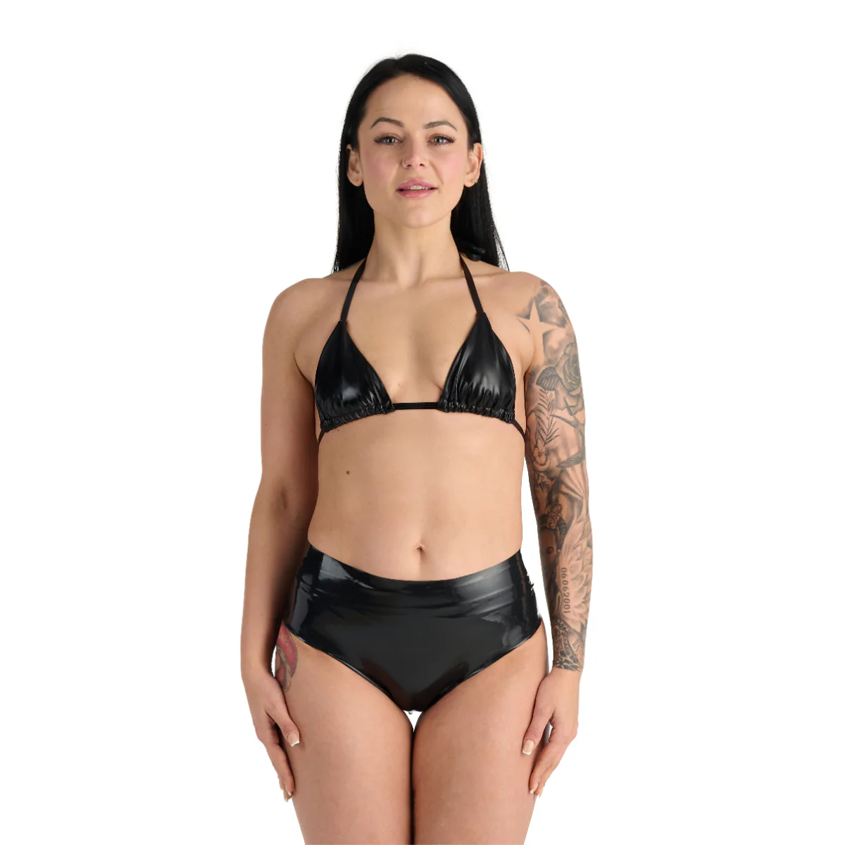 Me You Us Latex Crotchless Panties Black Medium - Image 8