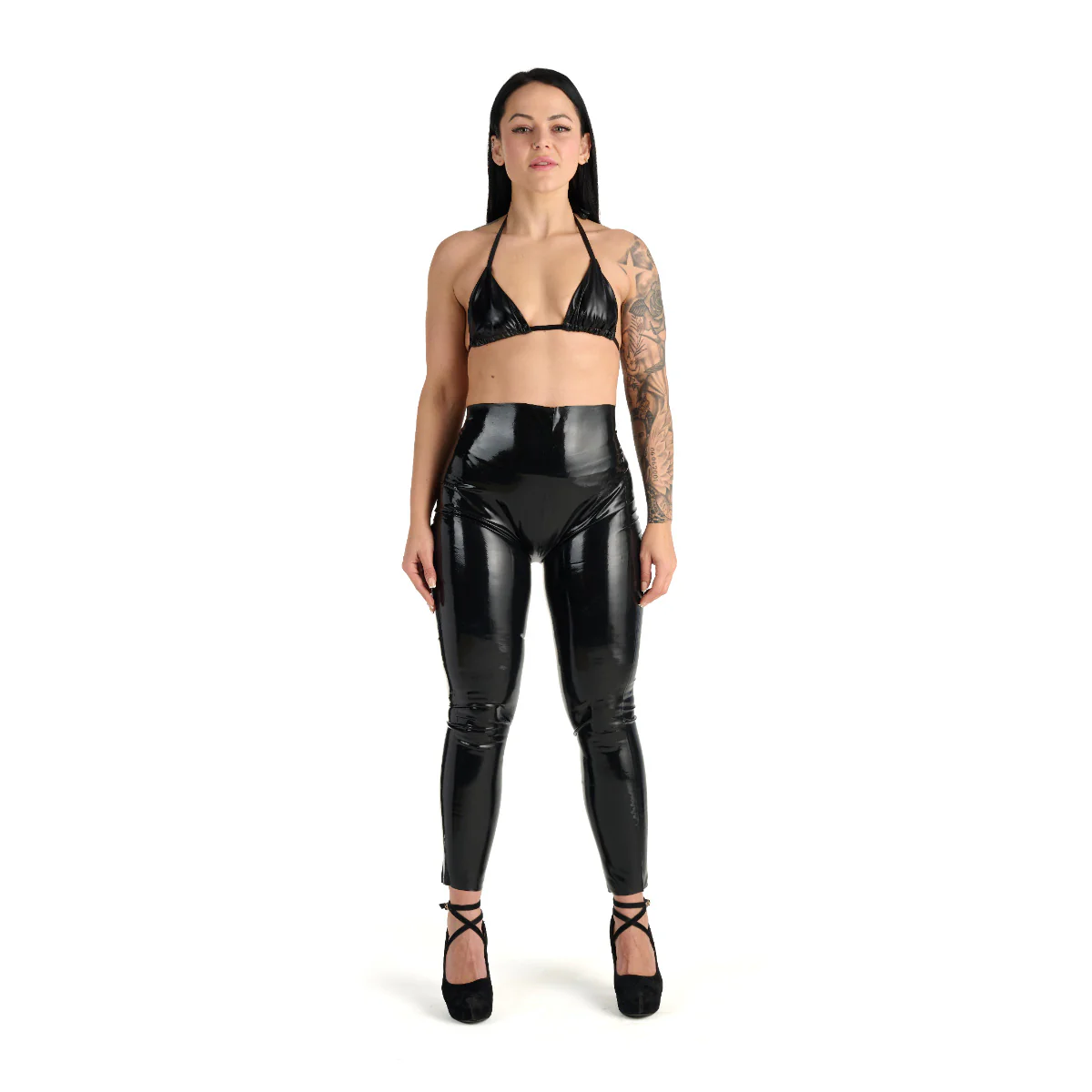 Me You Us Latex Leggings Black Large - Image 7