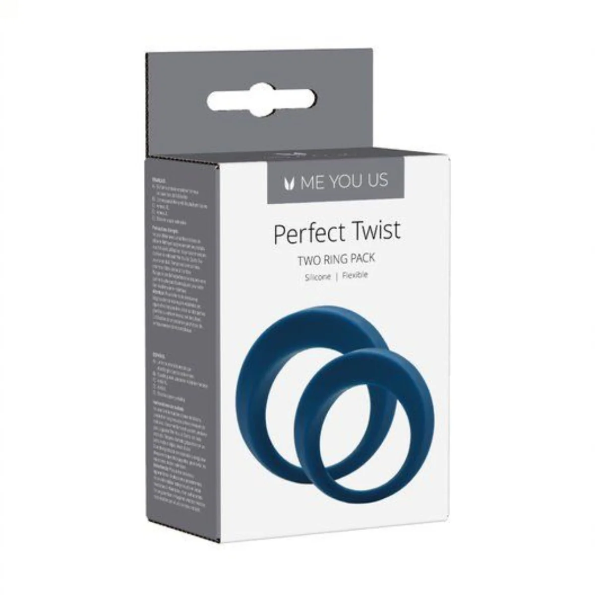 Me You Us Perfect Twist Cock Ring 2 Pack Silicone Blue - Image 2