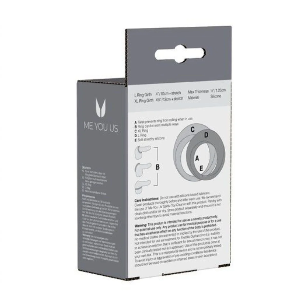 Me You Us Perfect Twist Cock Ring 2 Pack Silicone Blue - Image 3