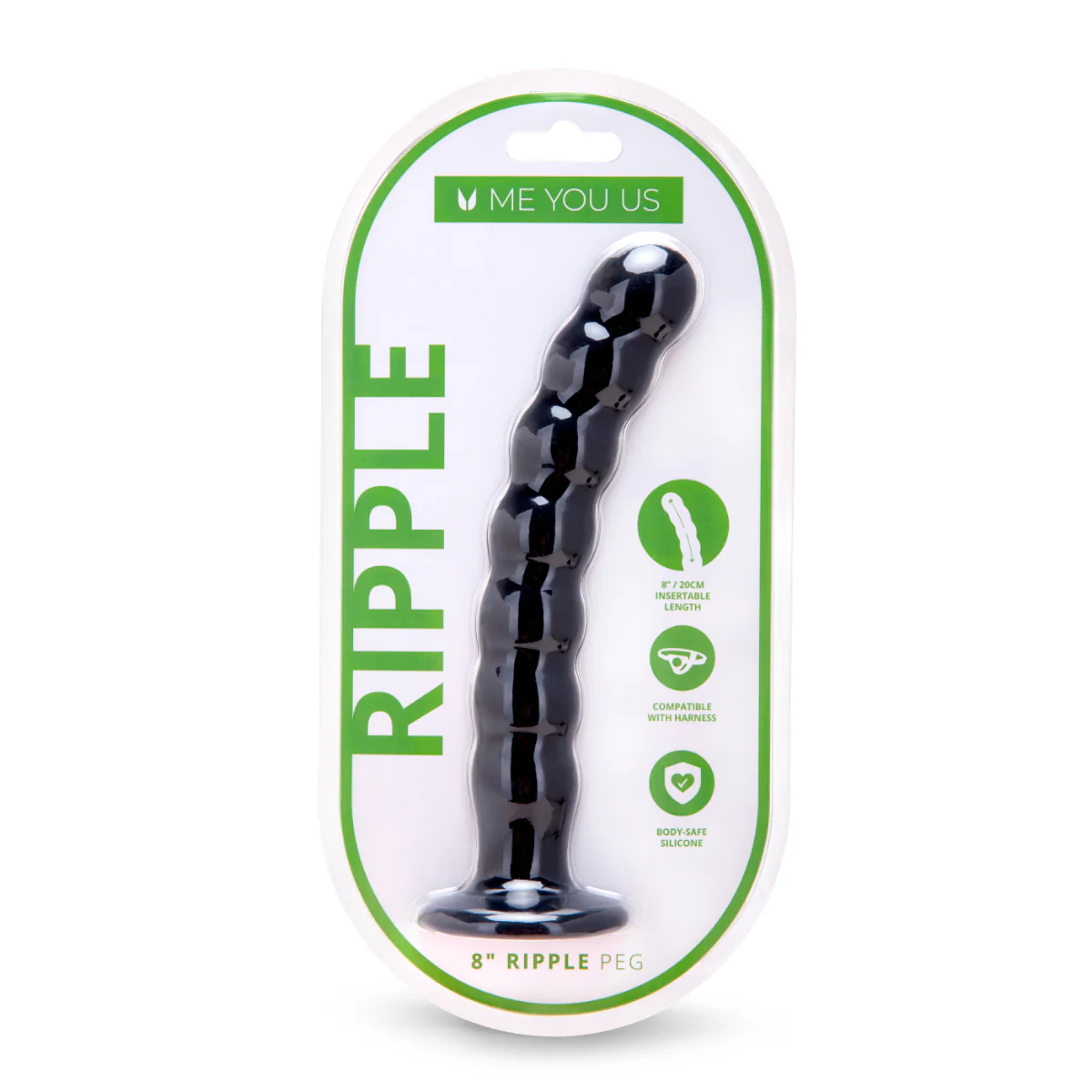 Me You Us Ripple G-Spot Dildo Black 8 Inch - Image 2
