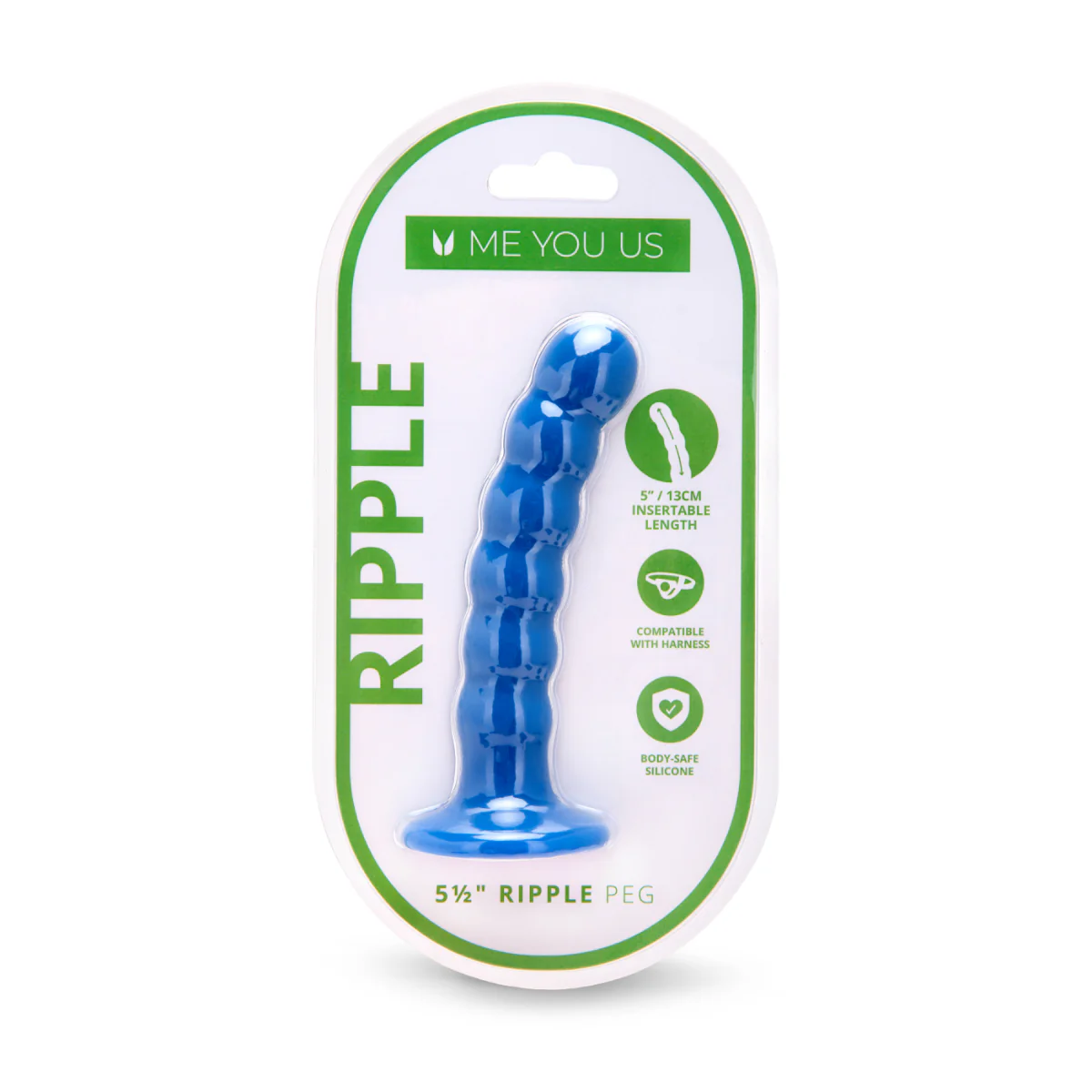 Me You Us Ripple G-Spot Dildo Blue 5.5 Inch - Image 2