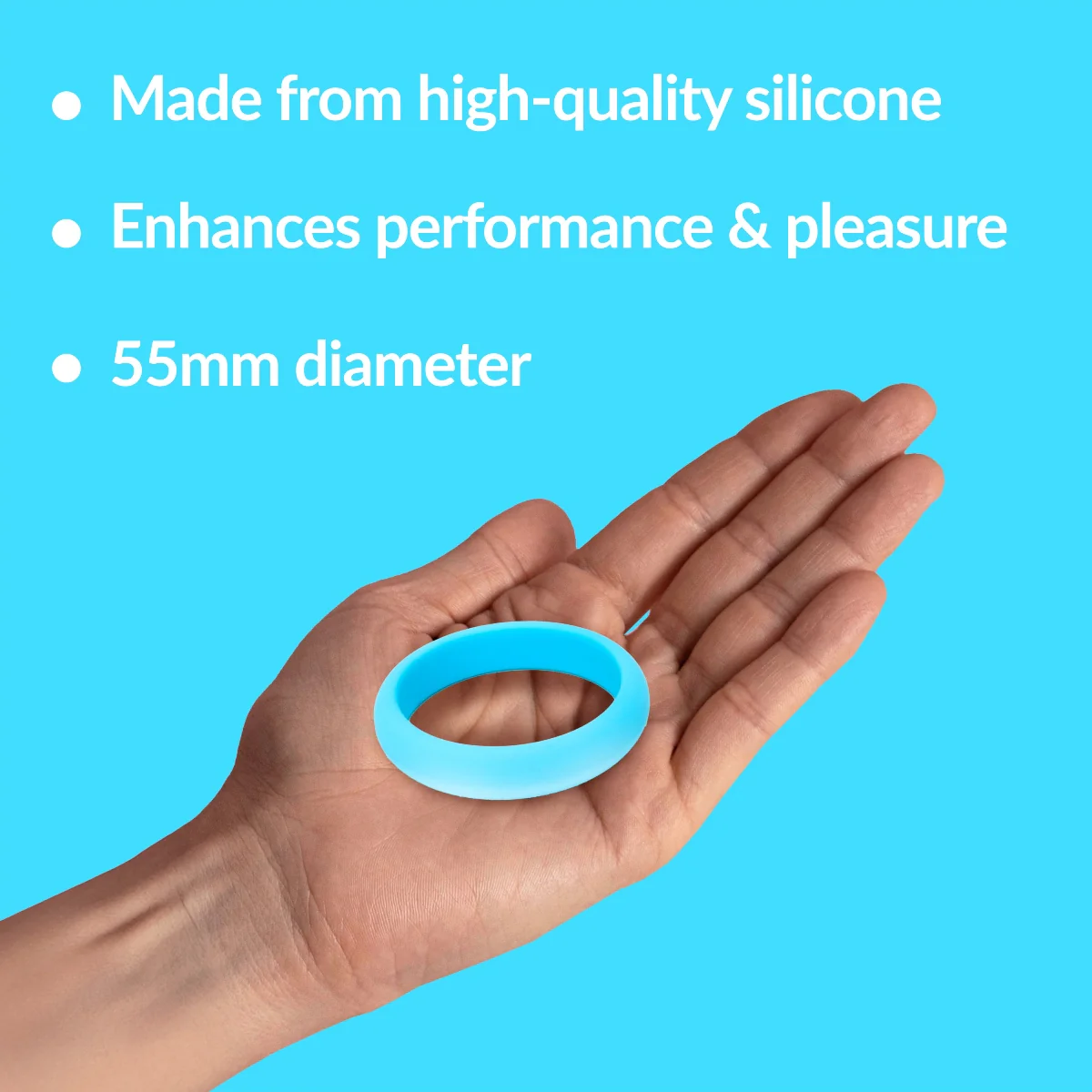 Me You Us Silicone Cock Ring Blue 55mm - Image 3
