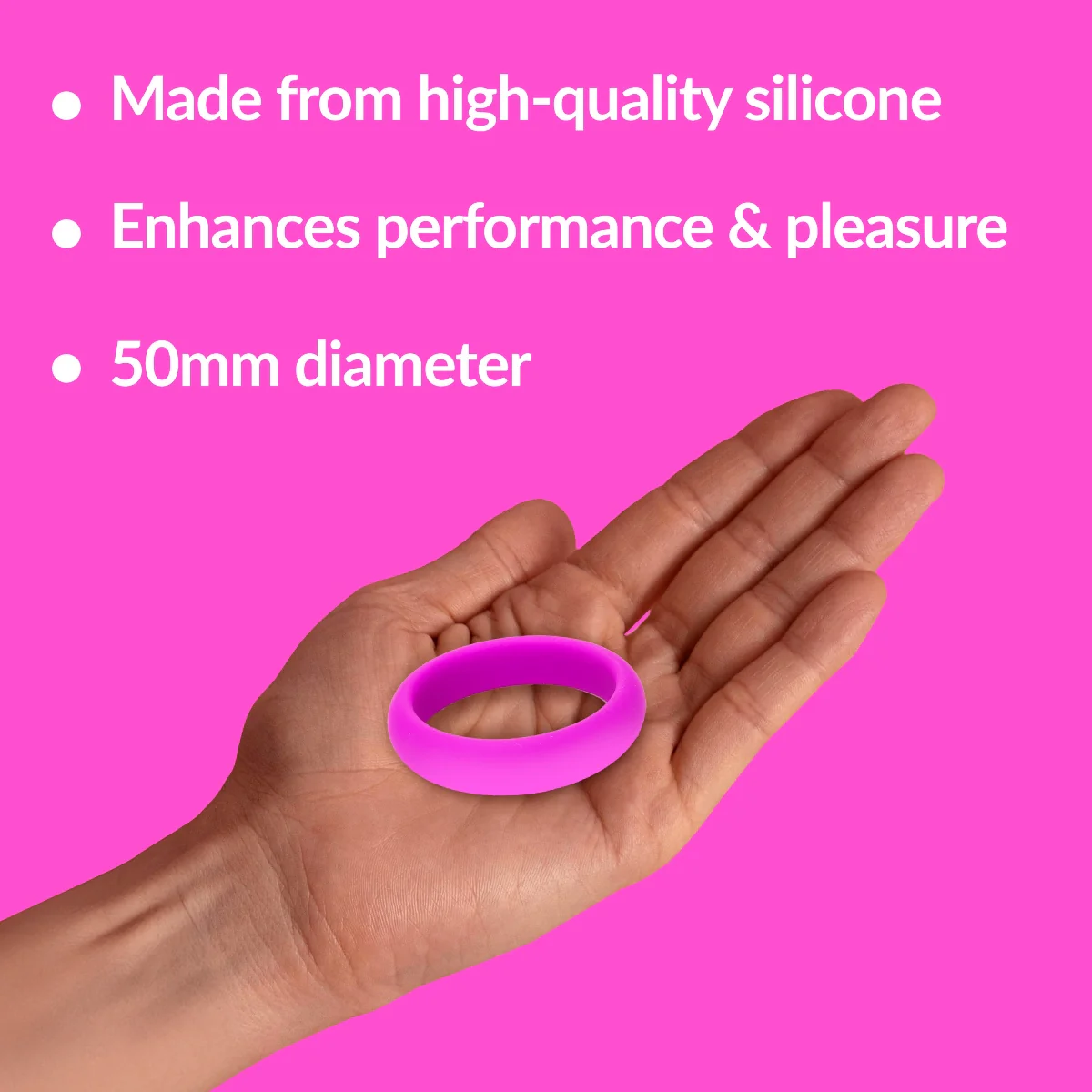 Me You Us Silicone Cock Ring Purple 50mm - Image 3