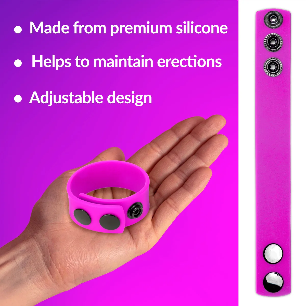 Me You Us Silicone Cock Strap Purple - Image 3