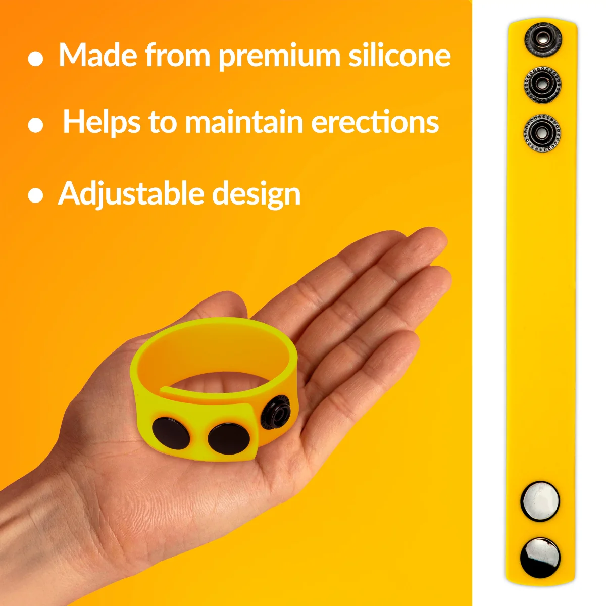 Me You Us Silicone Cock Strap Yellow - Image 3