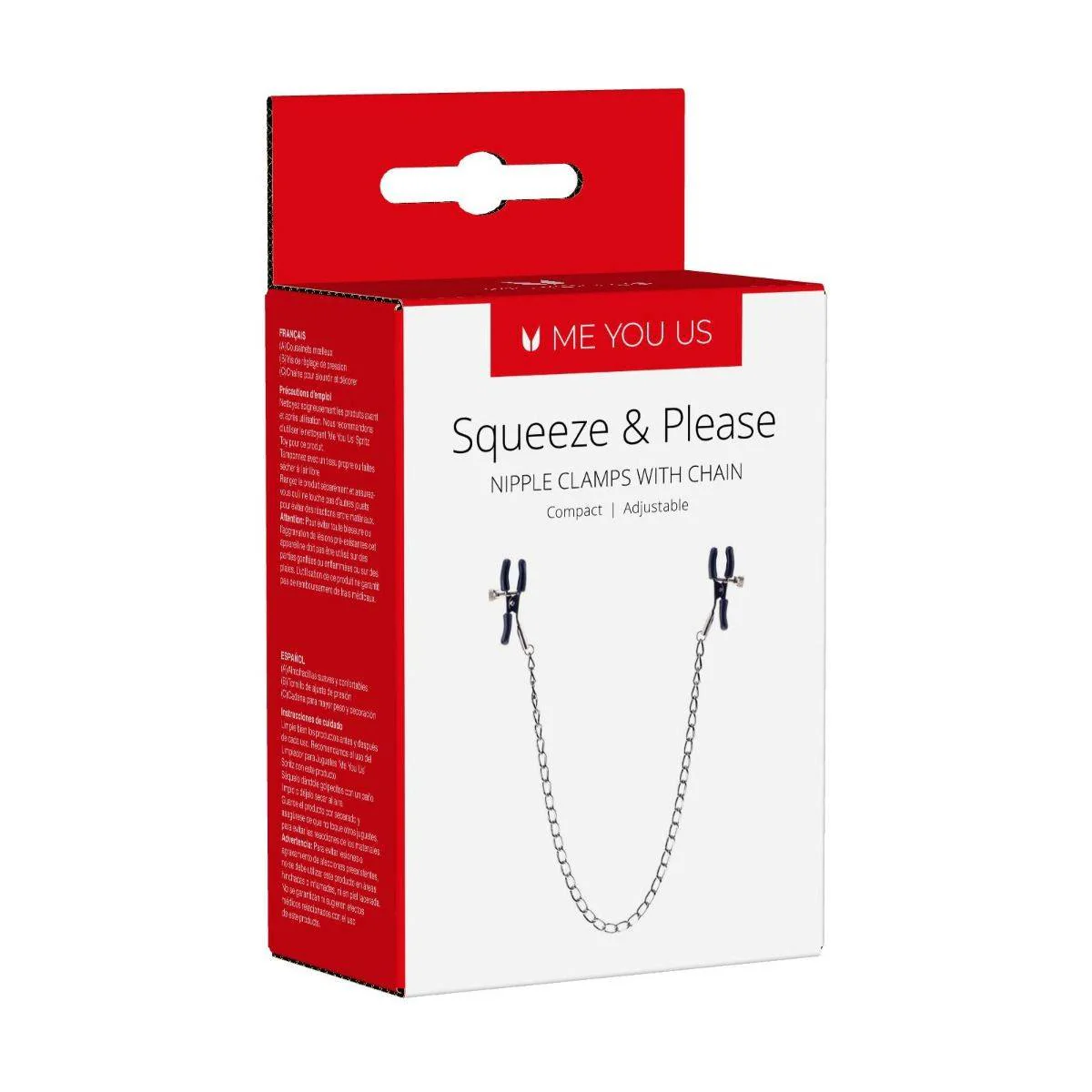 Me You Us Squeeze & Please Nipple Chain Silver - Image 3