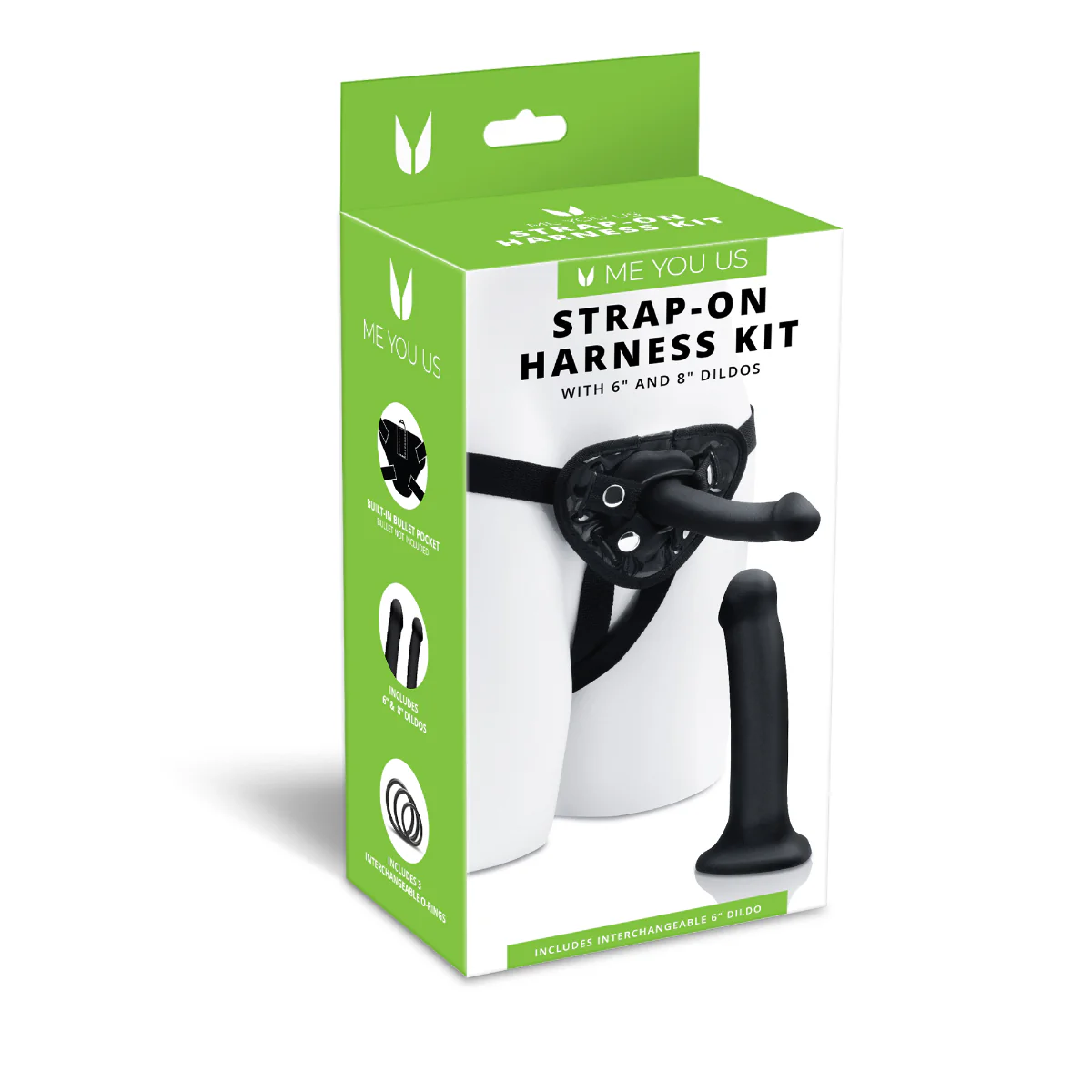 Me You Us Strap-On Harness Kit With Dildos Black - Image 2