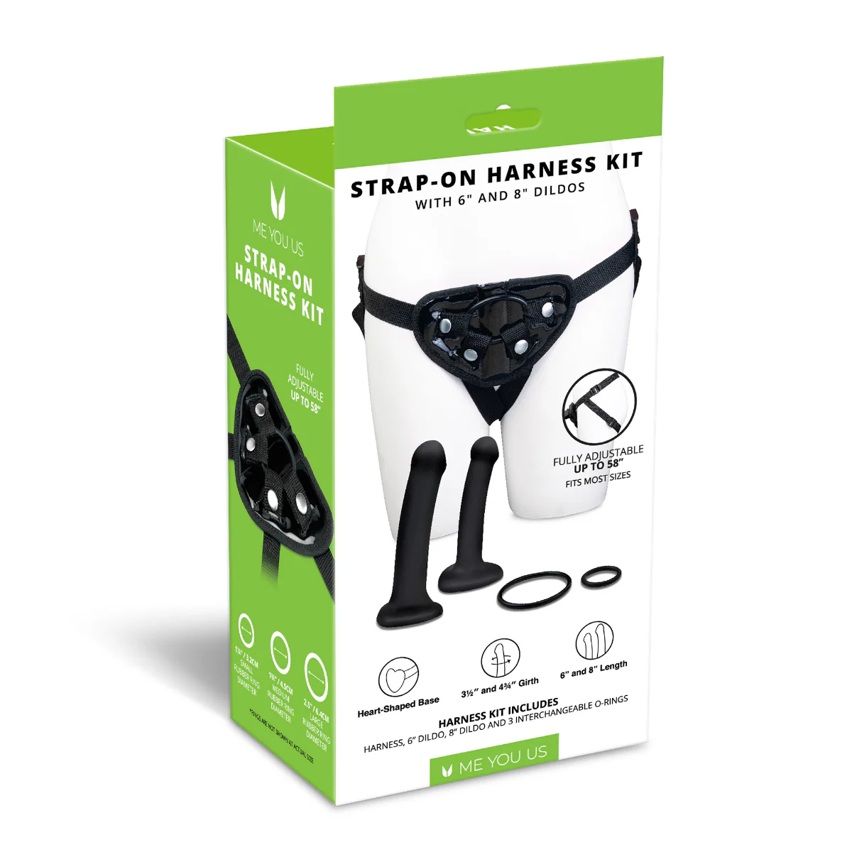 Me You Us Strap-On Harness Kit With Dildos Black - Image 4