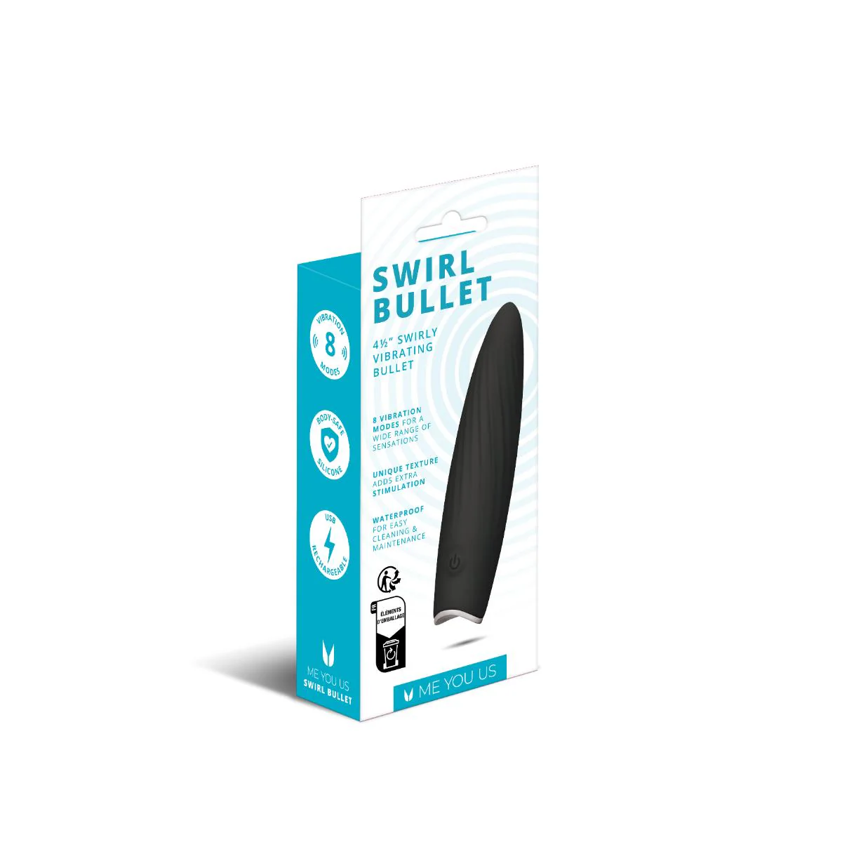 Me You Us Swirl Bullet Vibrator Black - Image 3