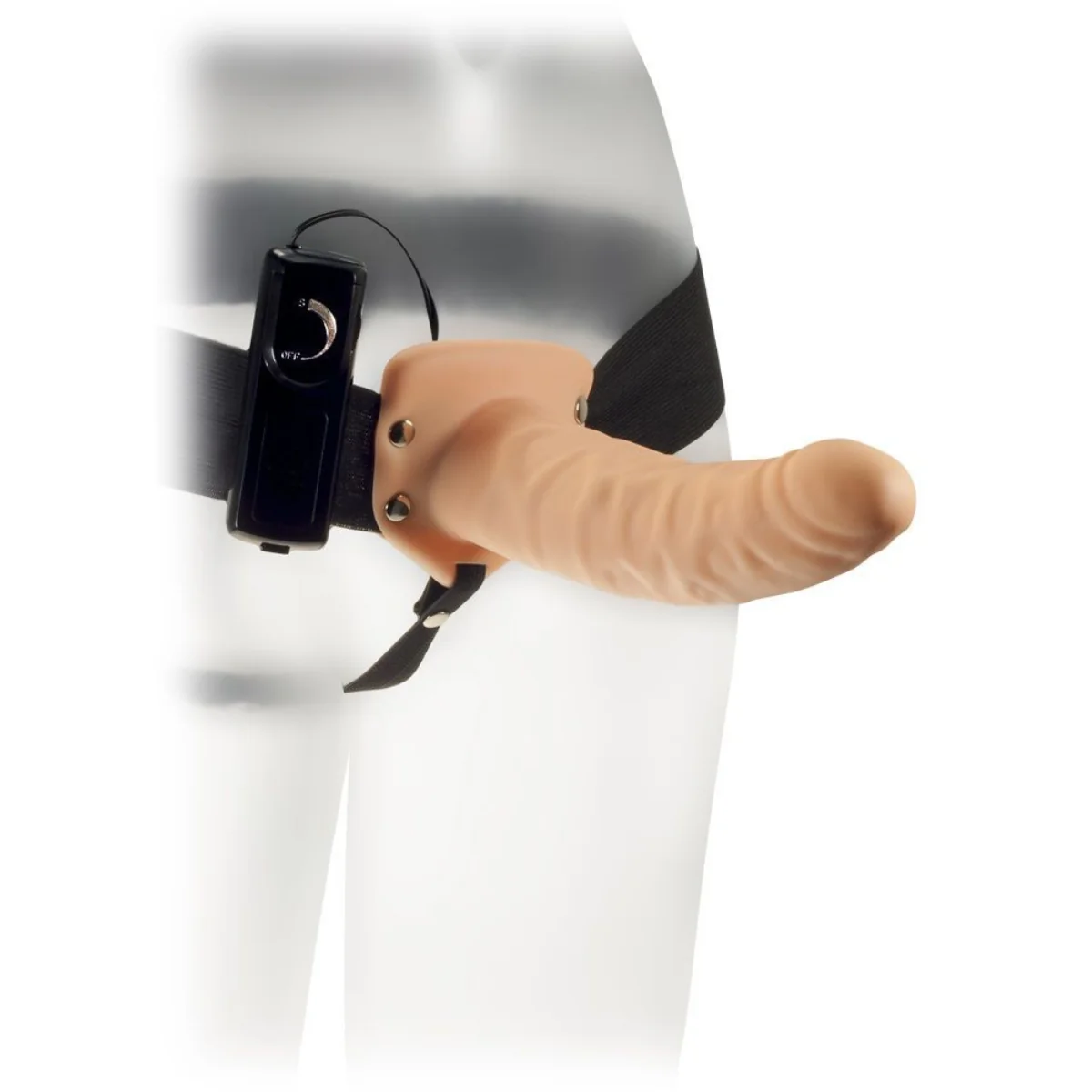 Me You Us The Extender Plus Vibrating Hollow Strap-On Pink Black