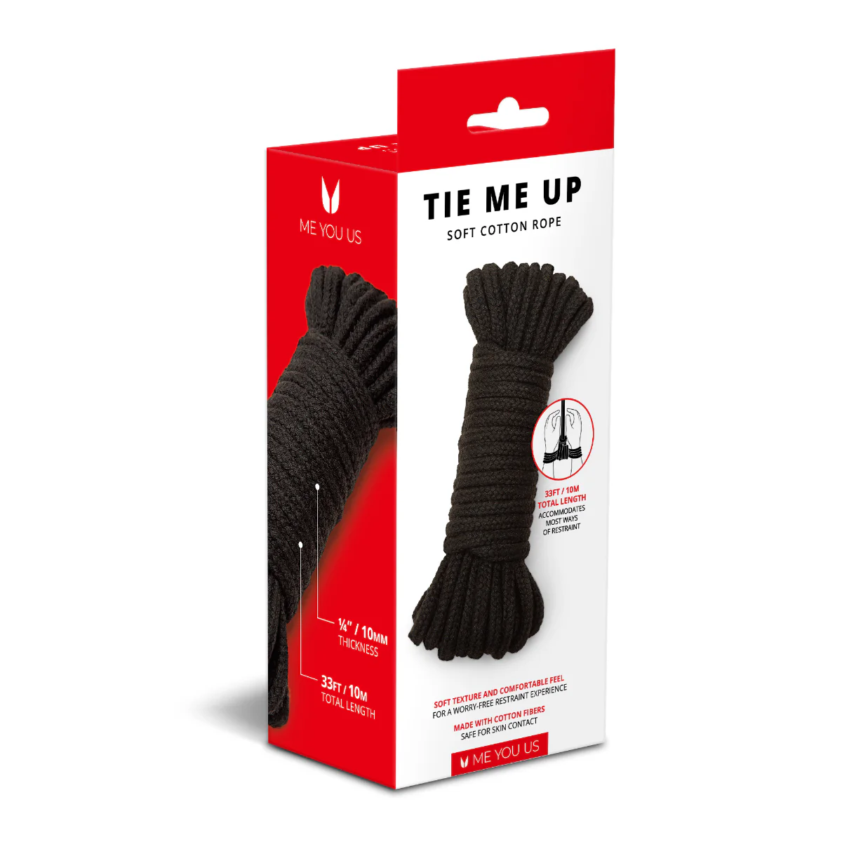 Me You Us Tie Me Up Soft Cotton Rope Black 10m - Image 3