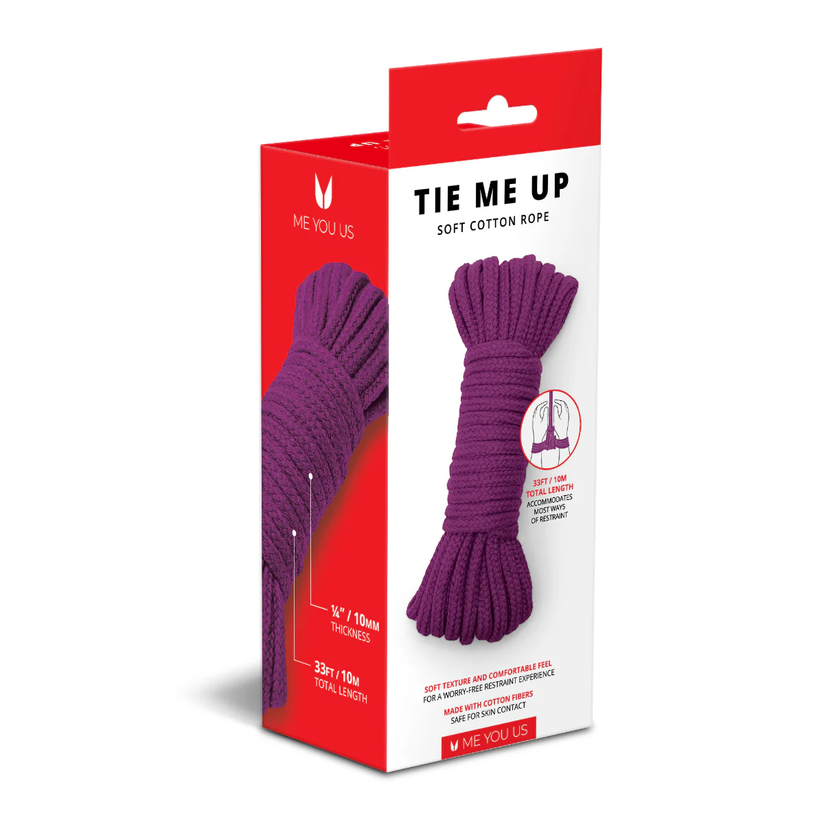 Me You Us Tie Me Up Soft Cotton Rope Purple 10m - Image 4