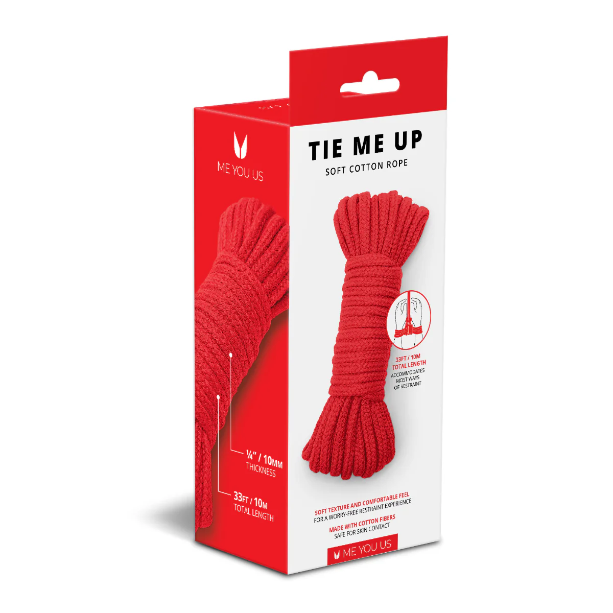 Me You Us Tie Me Up Soft Cotton Rope Red 10m - Image 4