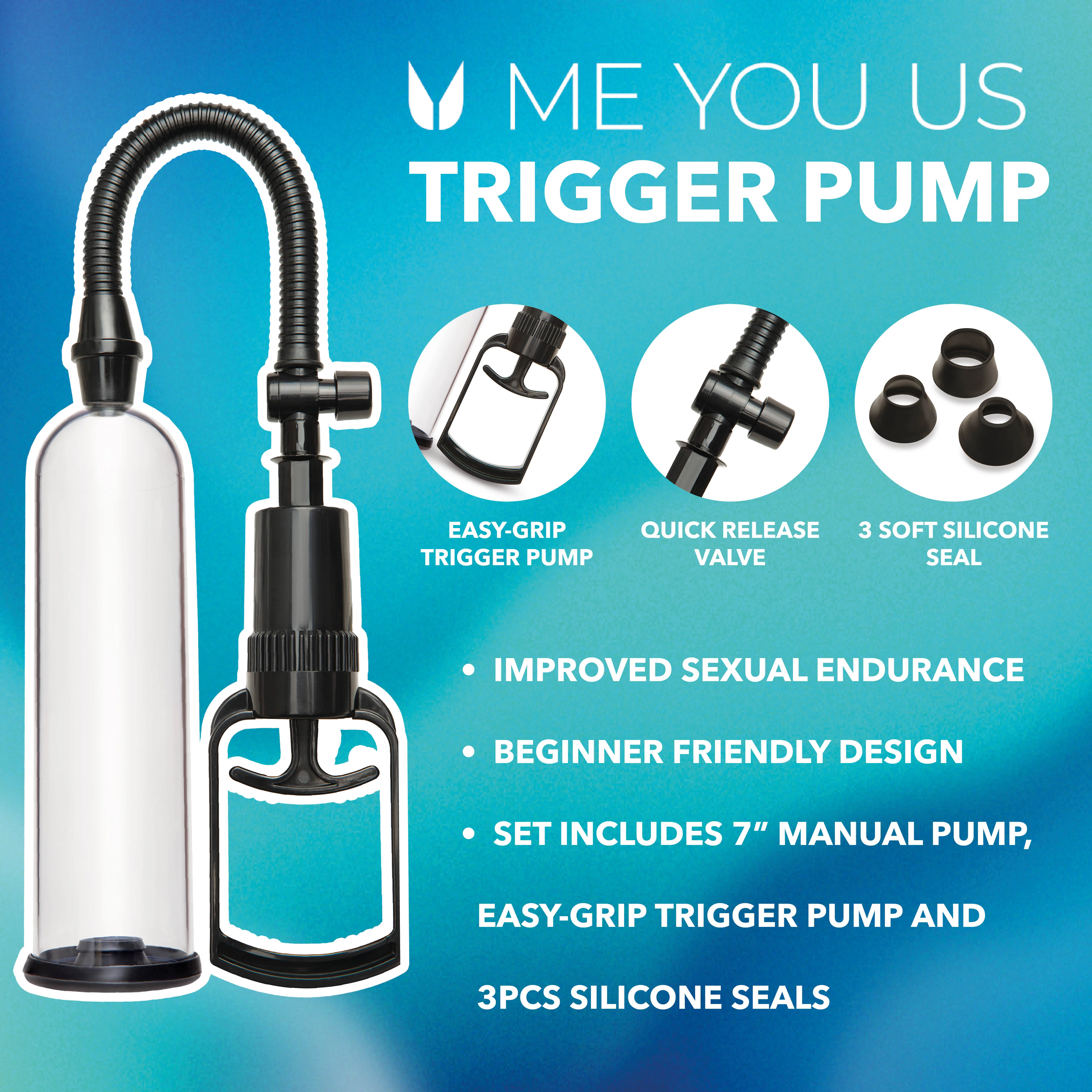 Me You Us Trigger Suction Penis Pump Clear - Image 6