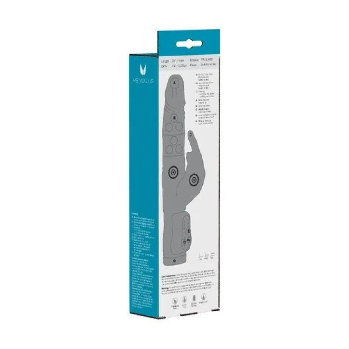 Me You Us Twin Turbo Rabbit Vibrator Blue - Image 3