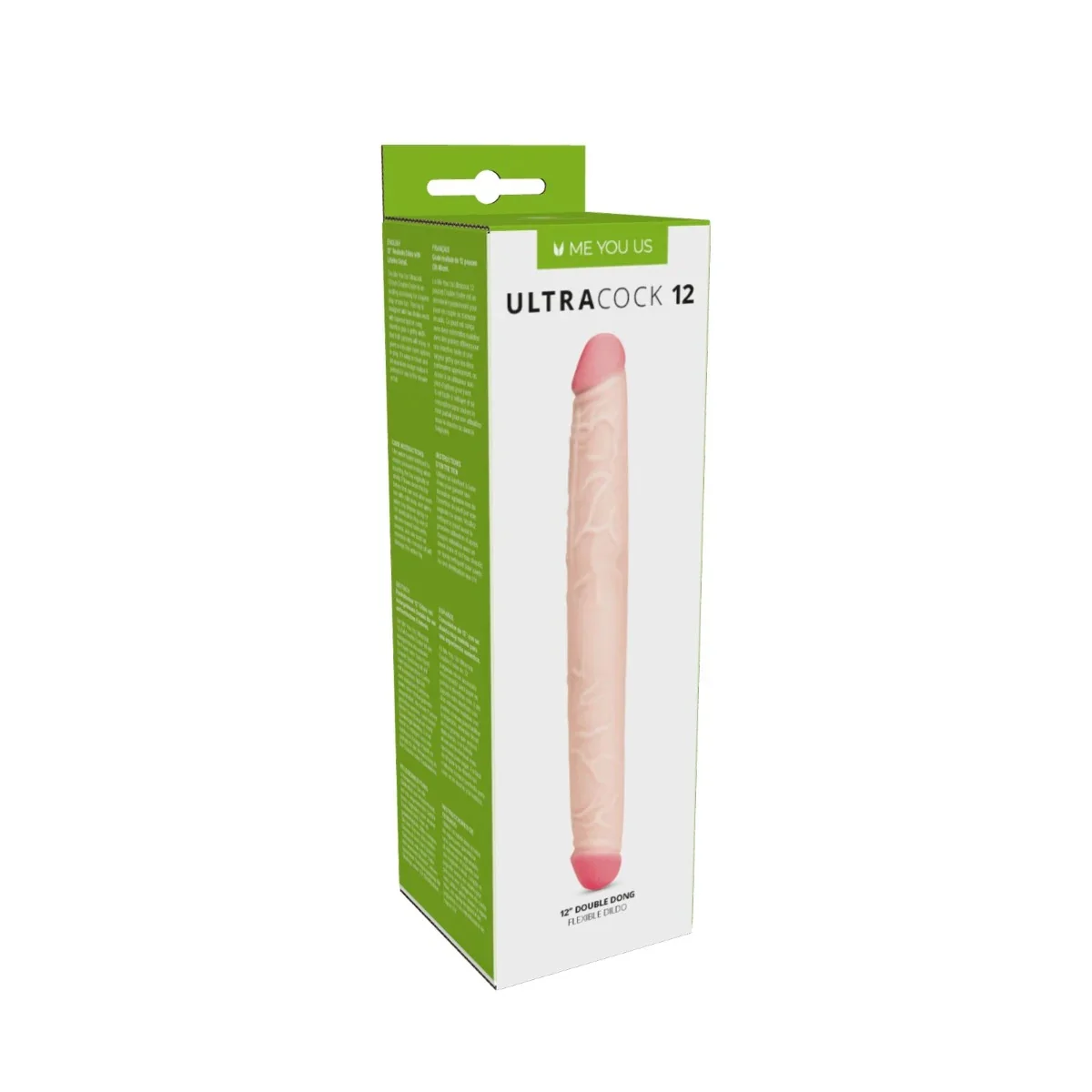 Me You Us Ultra Cock Double Ended Dildo Pink 12 Inch - Image 2