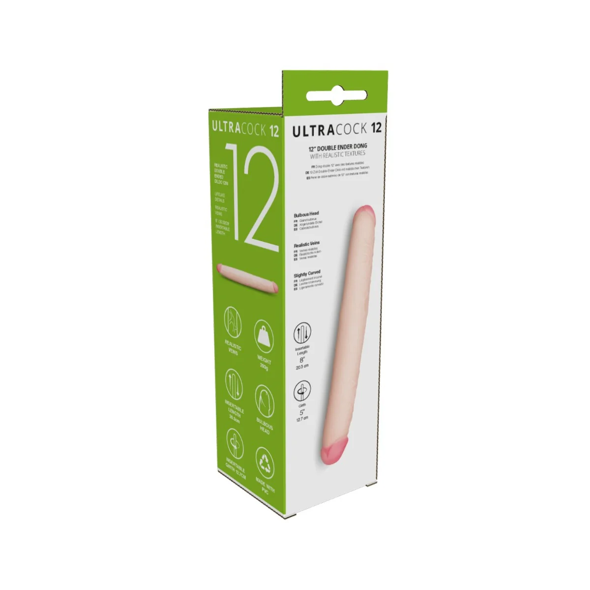 Me You Us Ultra Cock Double Ended Dildo Pink 12 Inch - Image 4