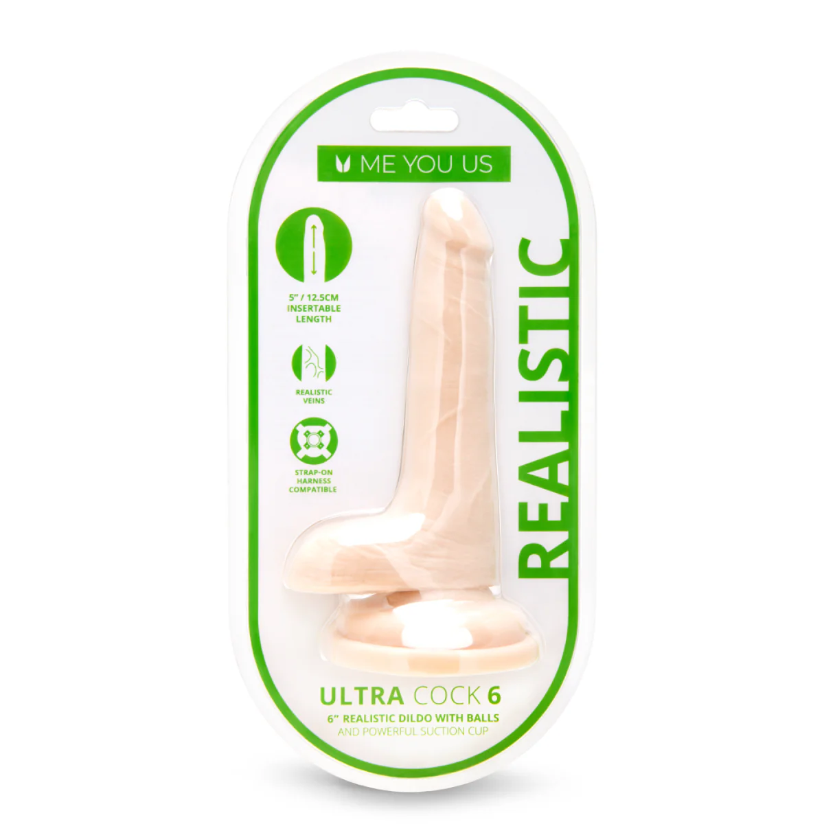 Me You Us Ultra Cock Dual Density Dildo With Balls Pink 6 Inch - Image 2