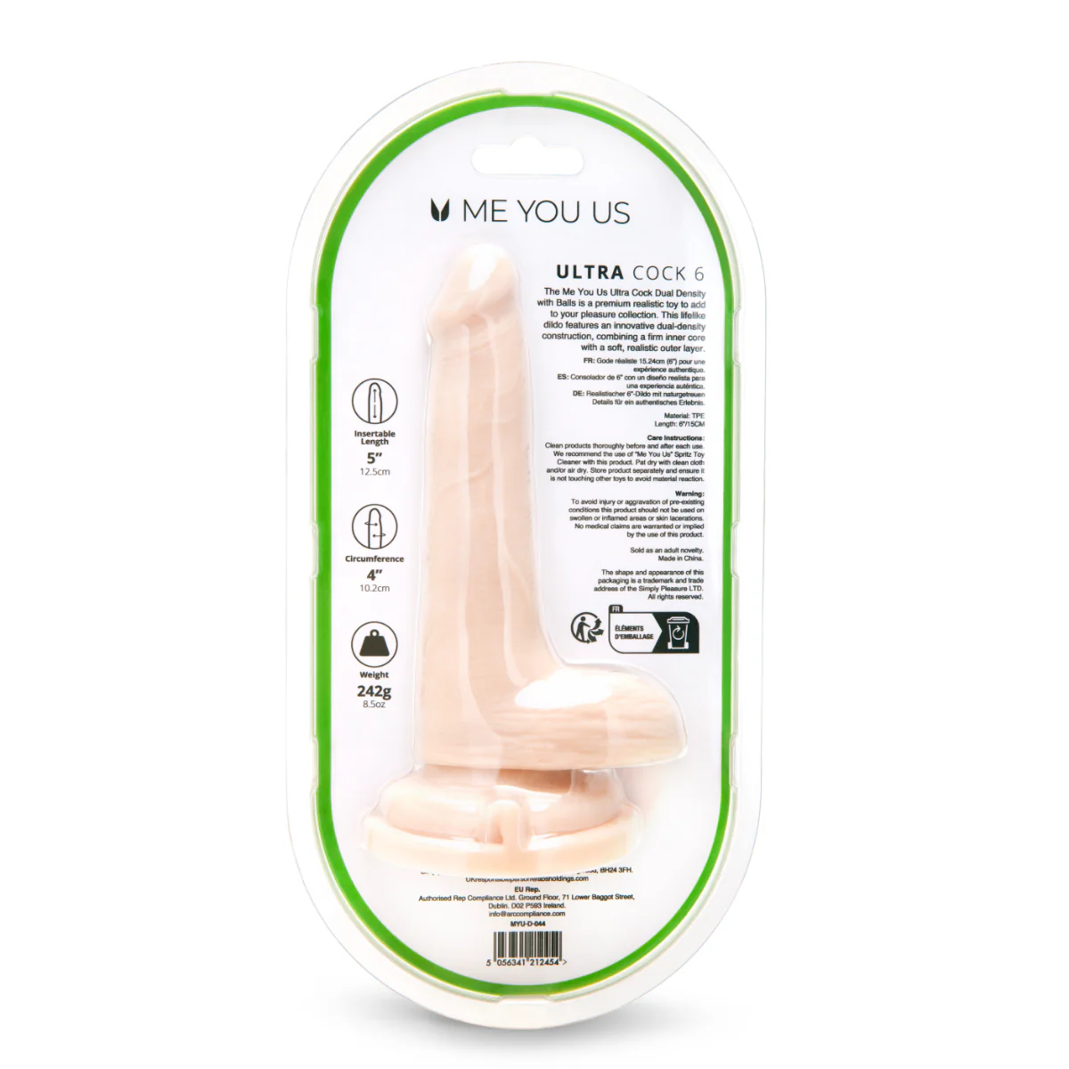 Me You Us Ultra Cock Dual Density Dildo With Balls Pink 6 Inch - Image 5