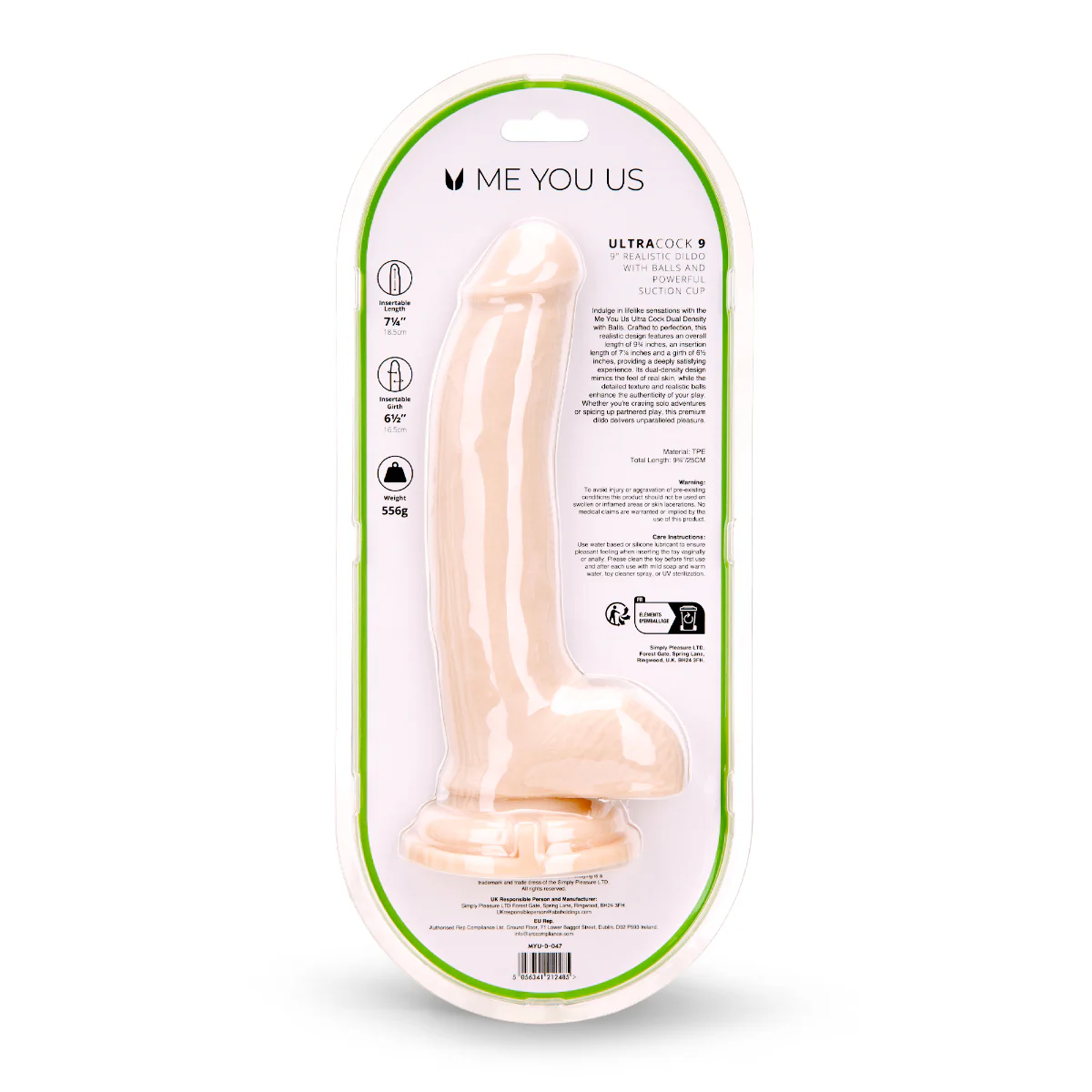 Me You Us Ultra Cock Dual Density Dildo With Balls Pink 9 Inch - Image 6