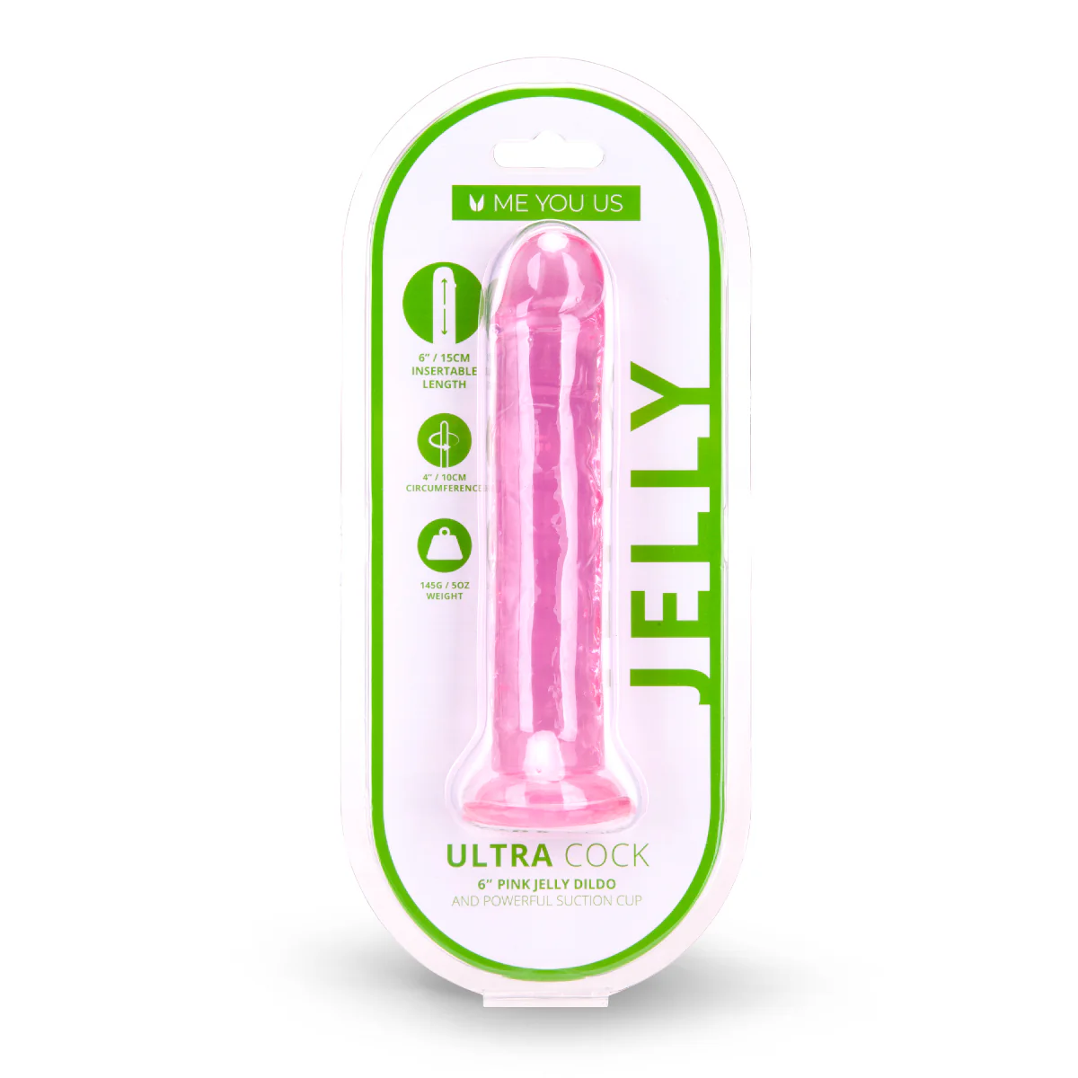 Me You Us Ultra Cock Jelly Dong Pink 6 Inch - Image 2