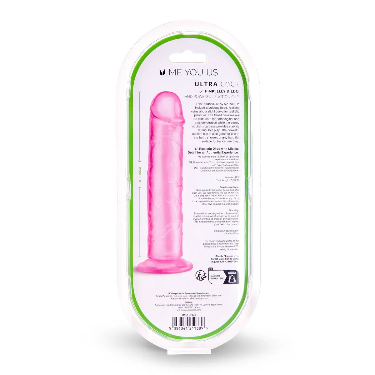 Me You Us Ultra Cock Jelly Dong Pink 6 Inch - Image 8