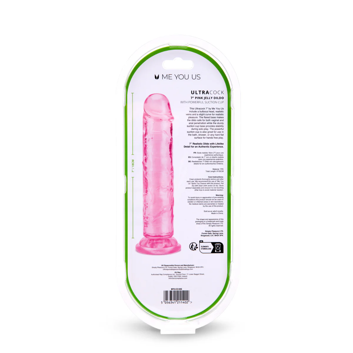 Me You Us Ultra Cock Jelly Dong Pink 7 Inch - Image 4