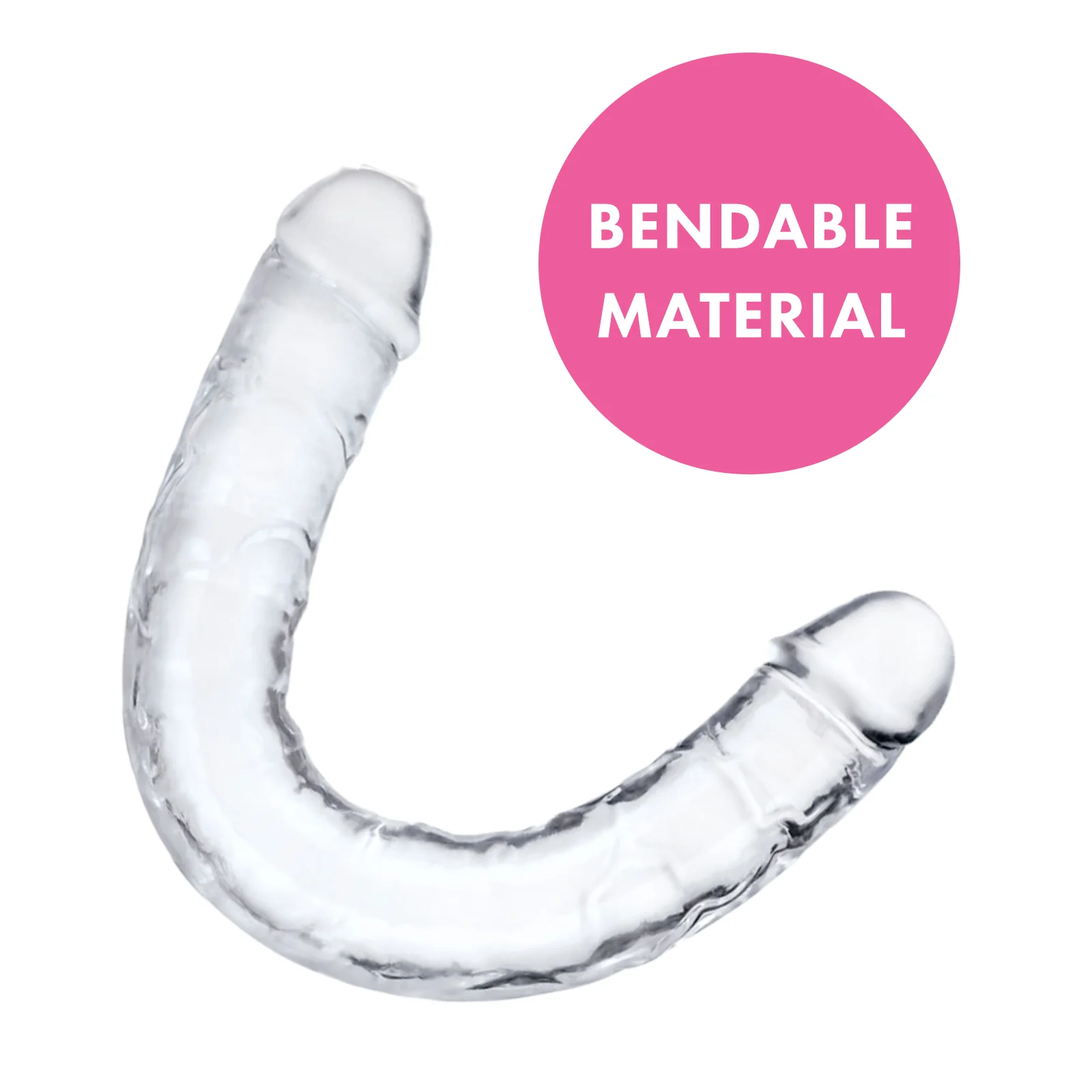 Me You Us Ultra Cock Jelly Double Ended Dildo Clear 15 Inch - Image 4