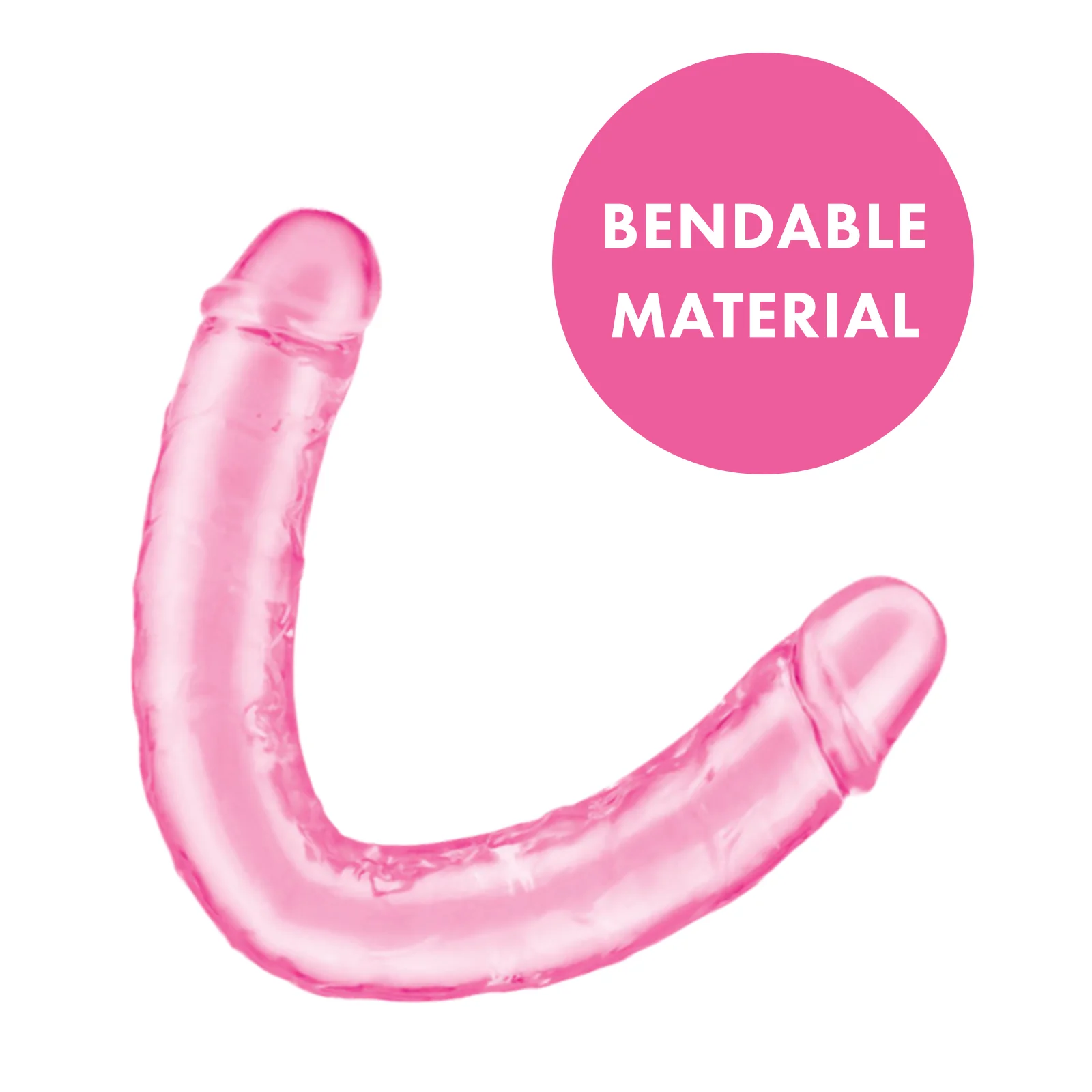 Me You Us Ultra Cock Jelly Double Ended Dildo Pink 12 Inch - Image 5