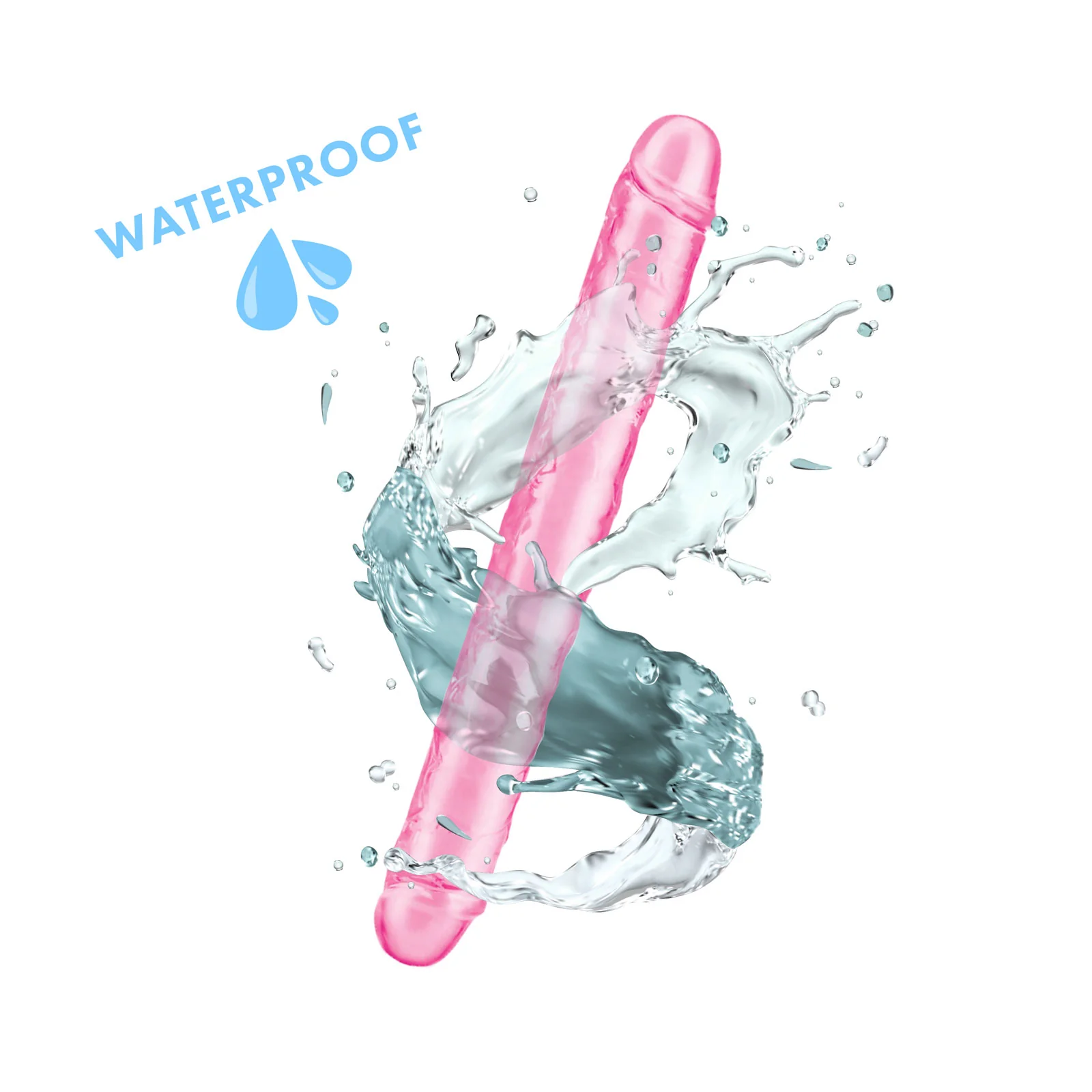 Me You Us Ultra Cock Jelly Double Ended Dildo Pink 12 Inch - Image 8