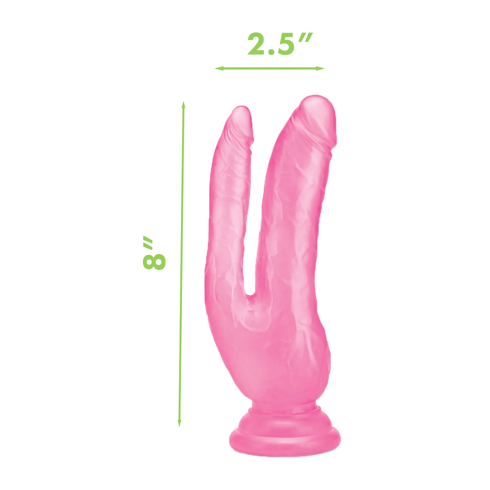 Me You Us Ultra Cock Jelly Double Penetrator Dildo Pink 8 Inch - Image 4