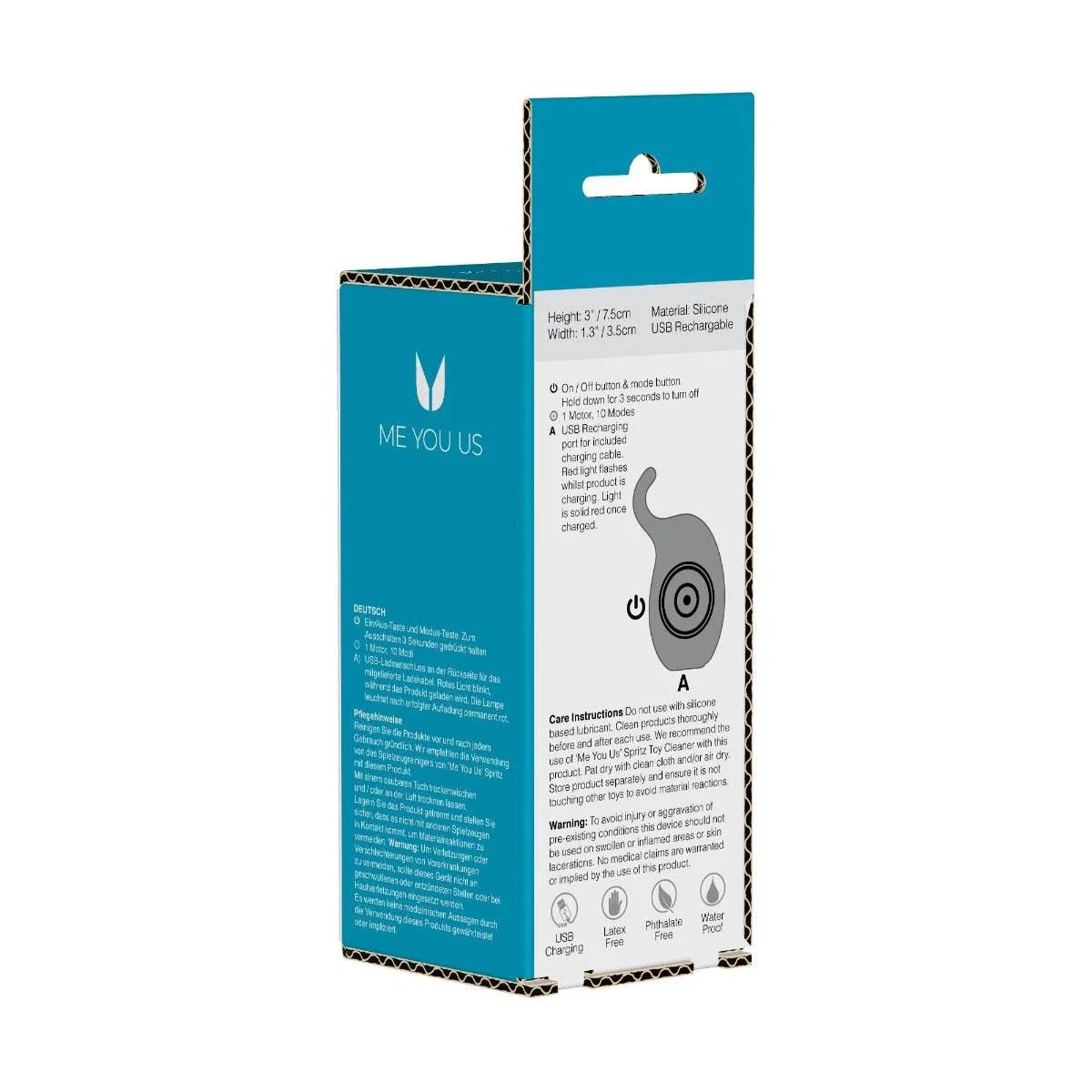 Me You Us Wild Pleasure Trunk Vibrator Turquoise - Image 4