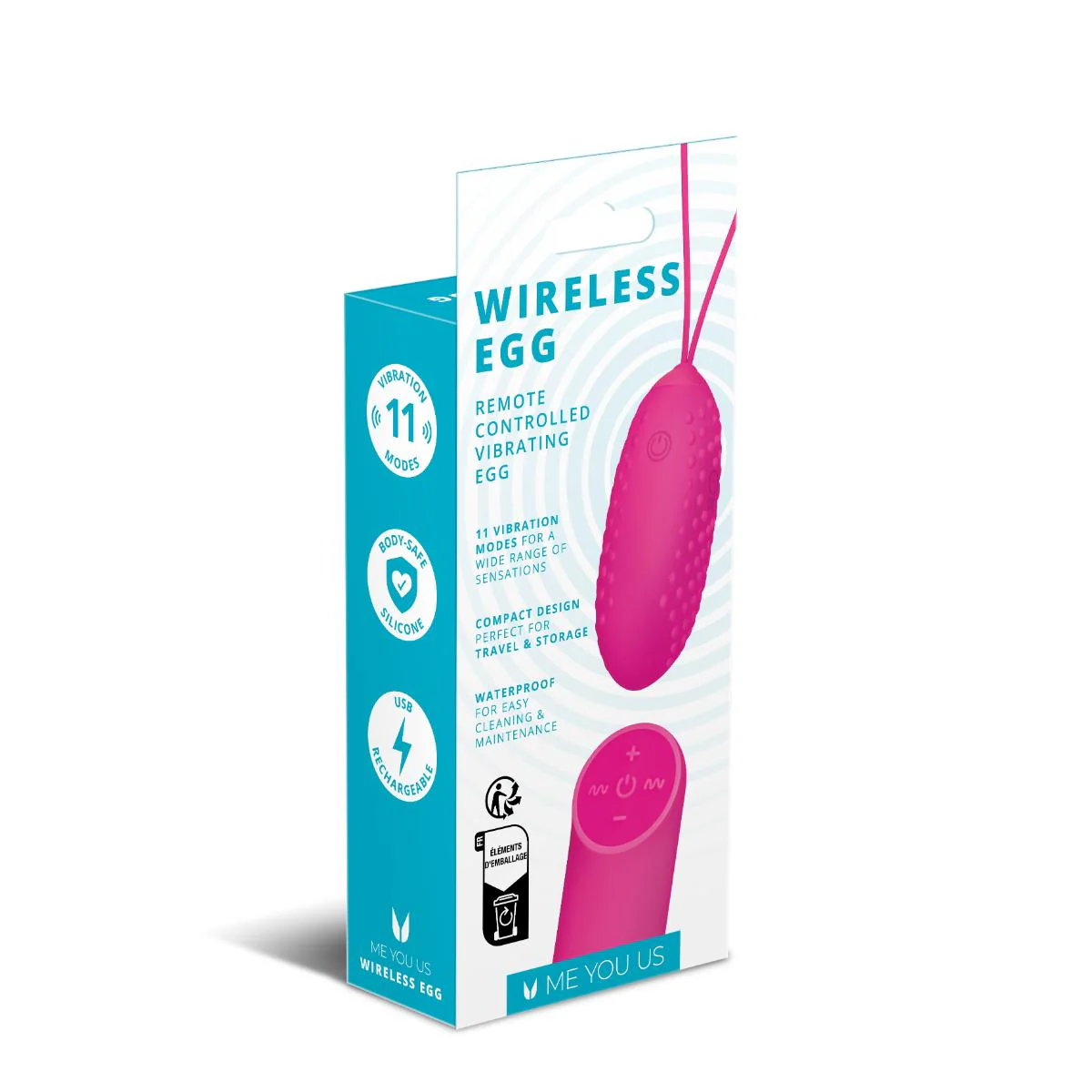 Me You Us Wireless Egg Vibrator Hot Pink - Image 3