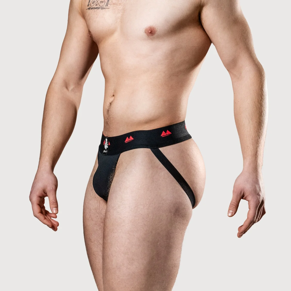Meyer Marketing Limited Edition 2" Reversible Jock Strap Black Red - Image 2