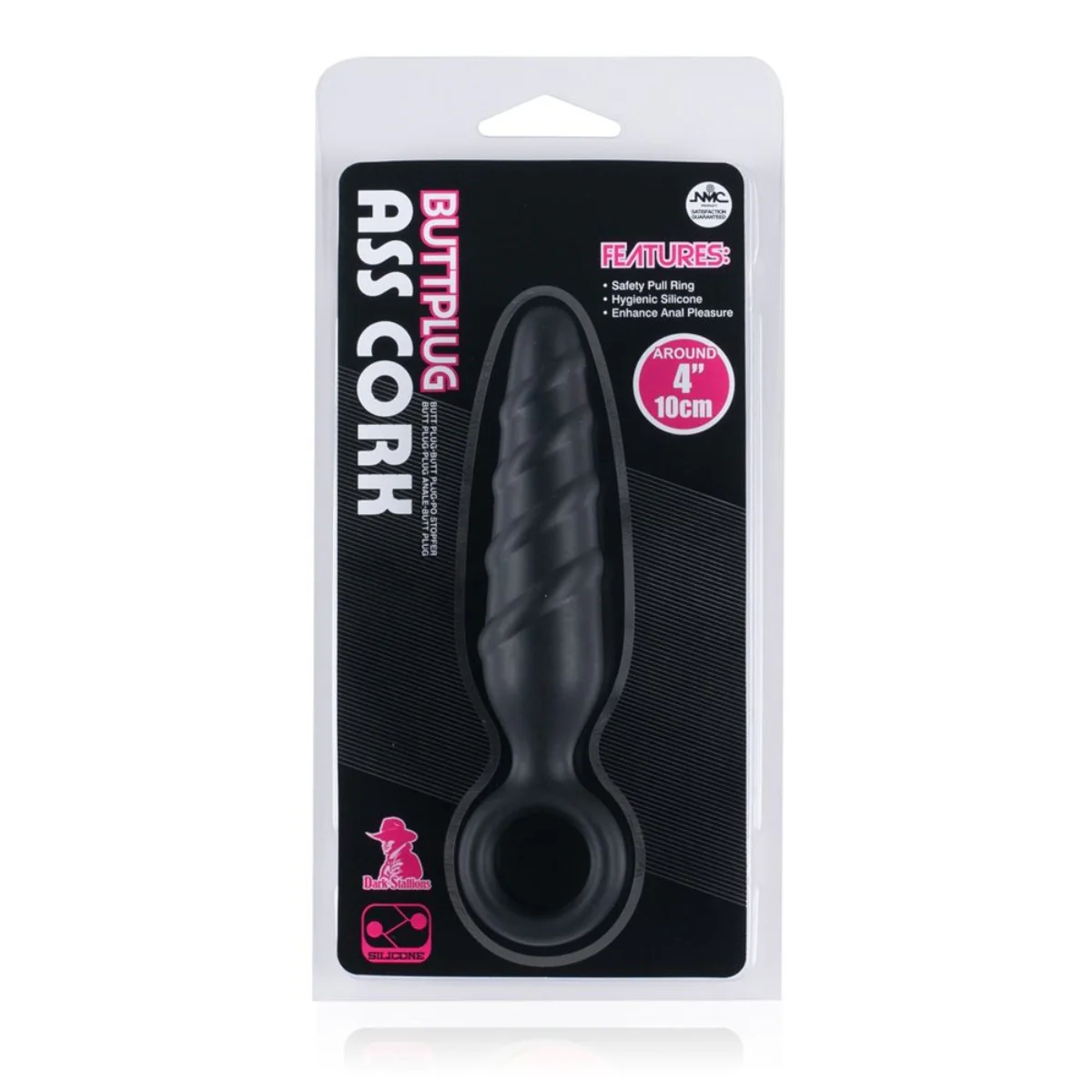 Nanma Dark Stallions Ass Cork Silicone Butt Plug Black 4 Inch - Image 2