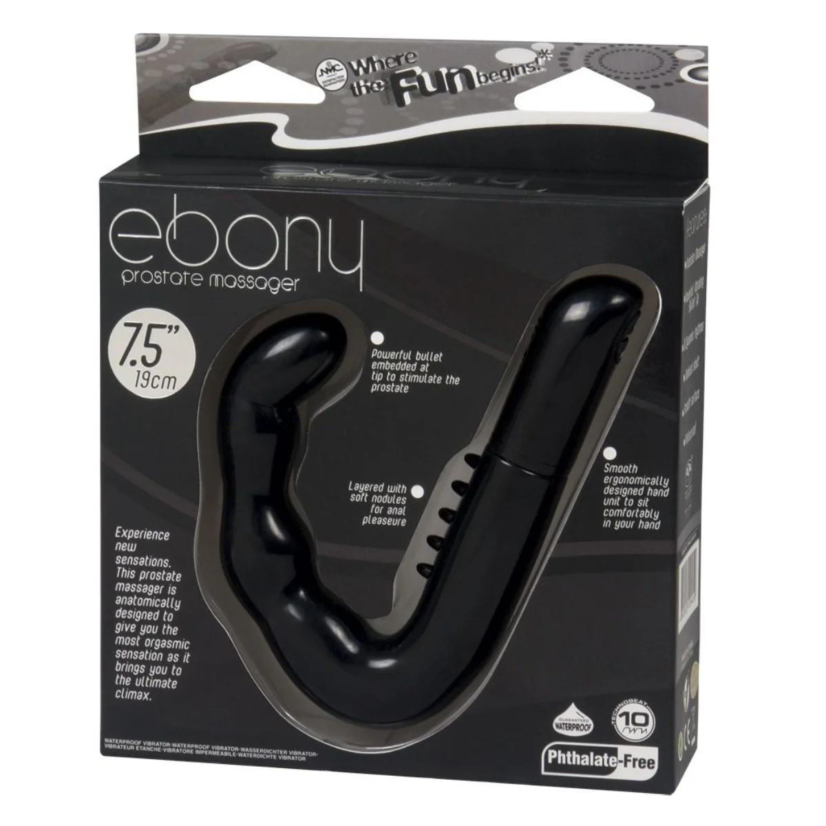 Nanma Ebony Prostate Massager Black 7.5 Inch - Image 2