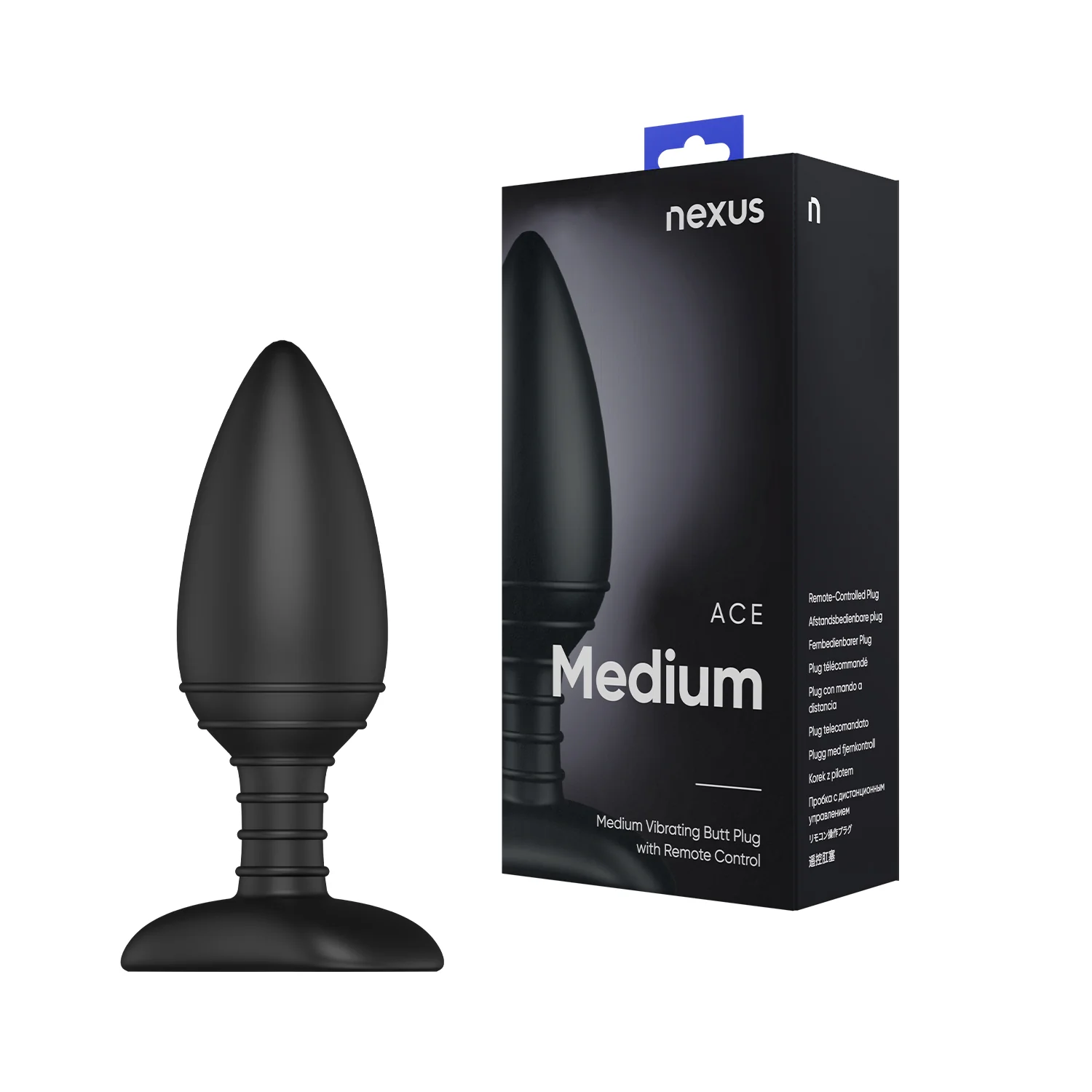 Nexus Ace Rechargeable Vibrating Butt Plug Black Medium - Image 2