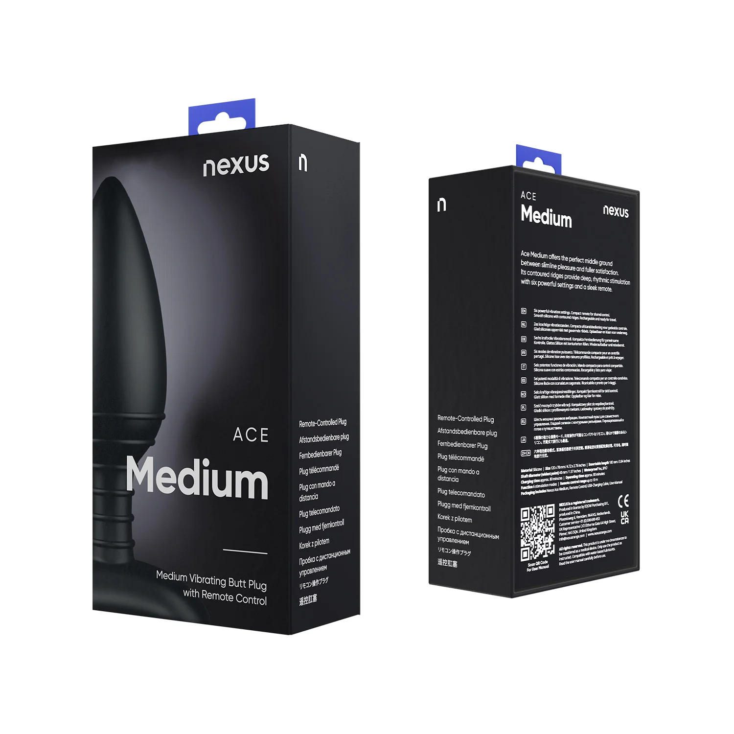 Nexus Ace Rechargeable Vibrating Butt Plug Black Medium - Image 7
