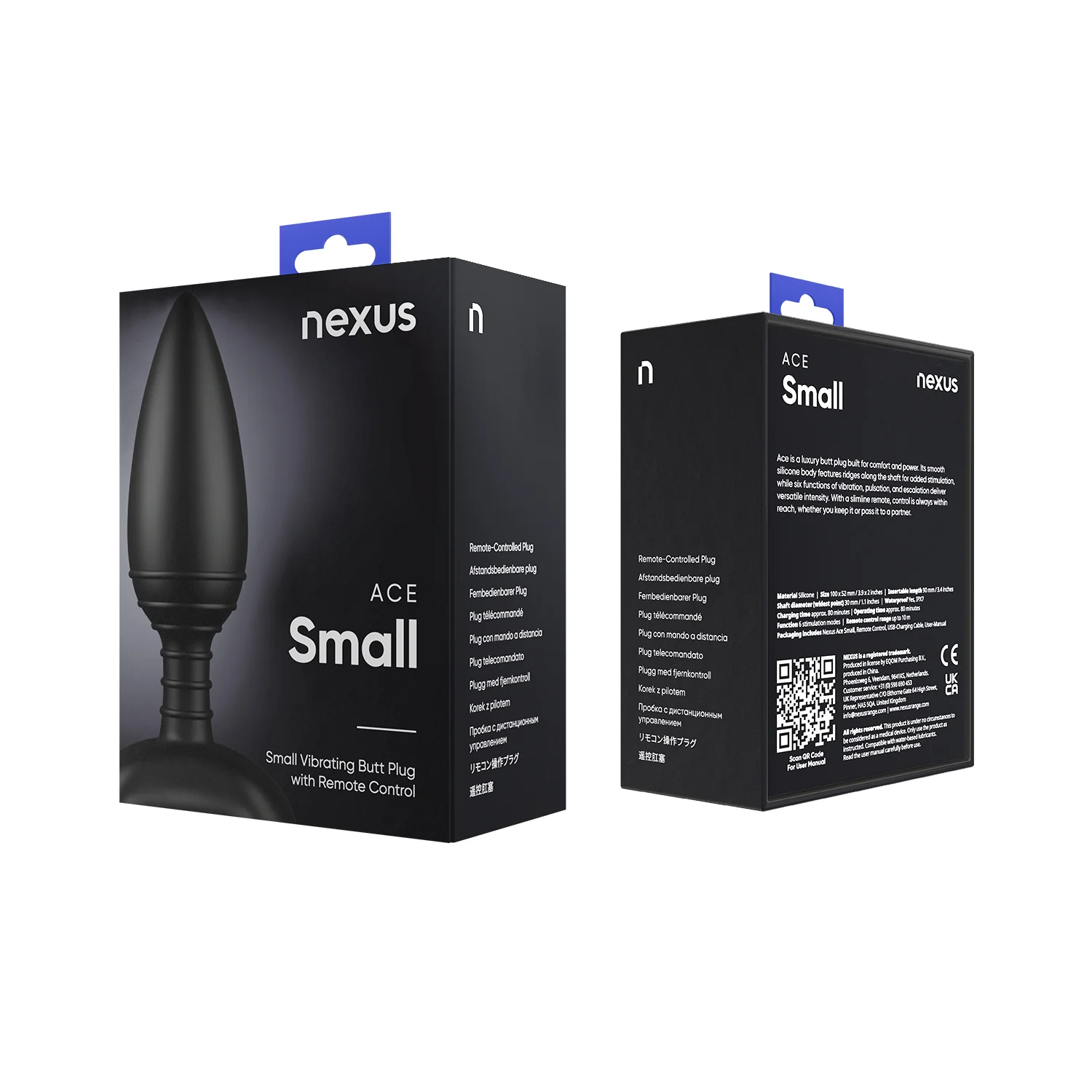Nexus Ace Rechargeable Vibrating Butt Plug Black Small - Image 7