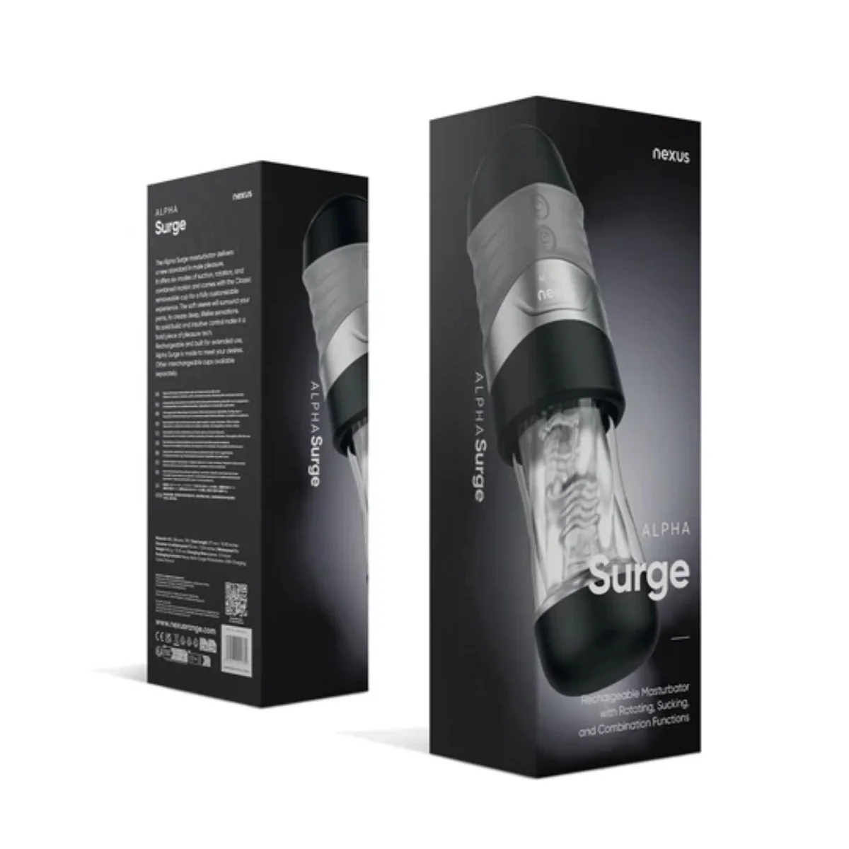 Nexus Alpha Surge Masturbator Black Grey Clear - Image 2