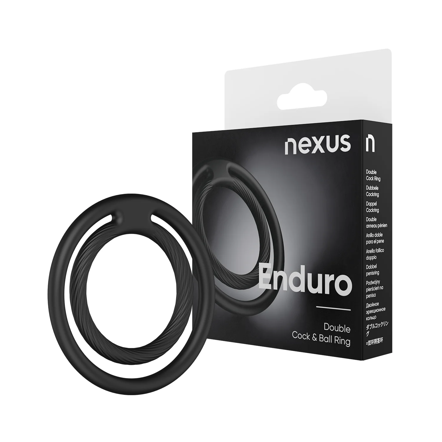 Nexus Double Enduro Silicone Cock & Ball Ring Black - Image 2