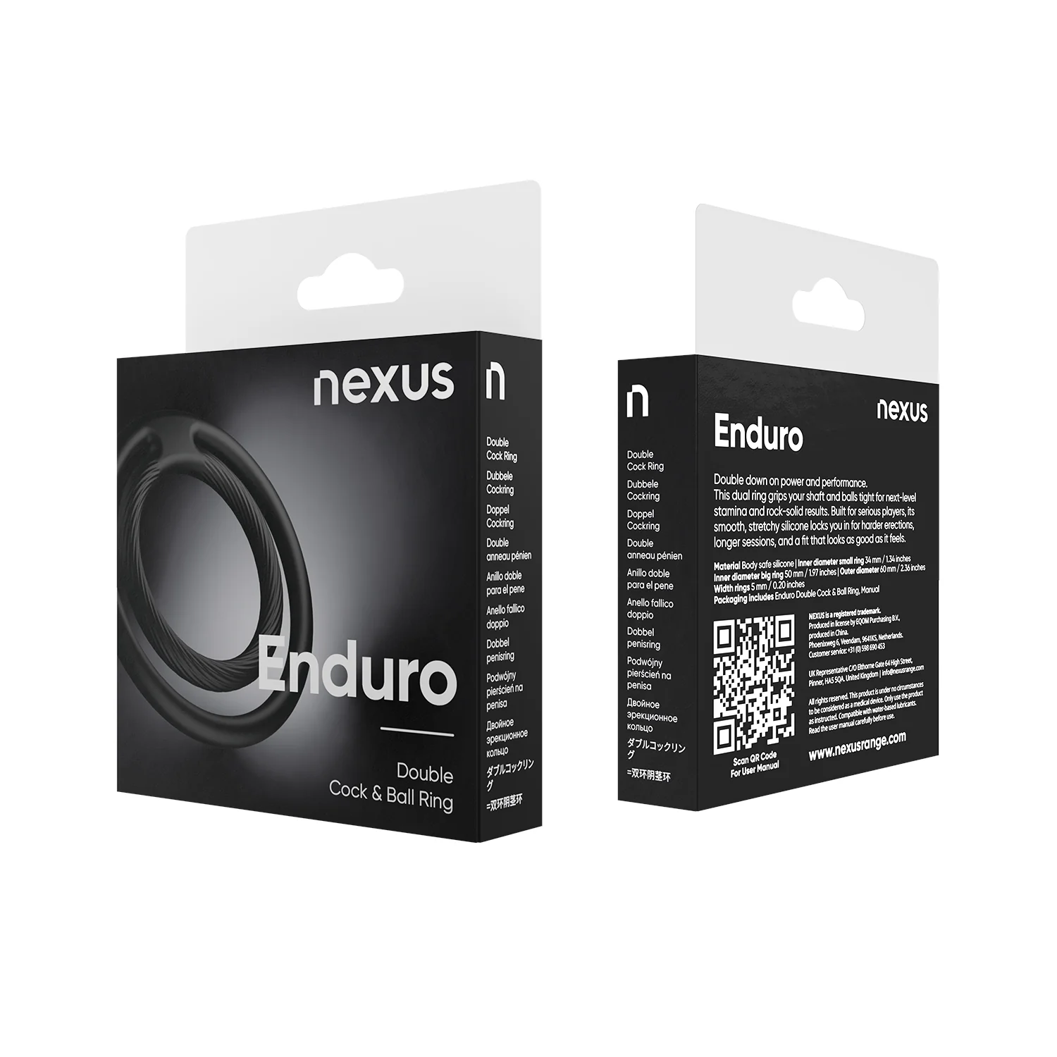 Nexus Double Enduro Silicone Cock & Ball Ring Black - Image 4